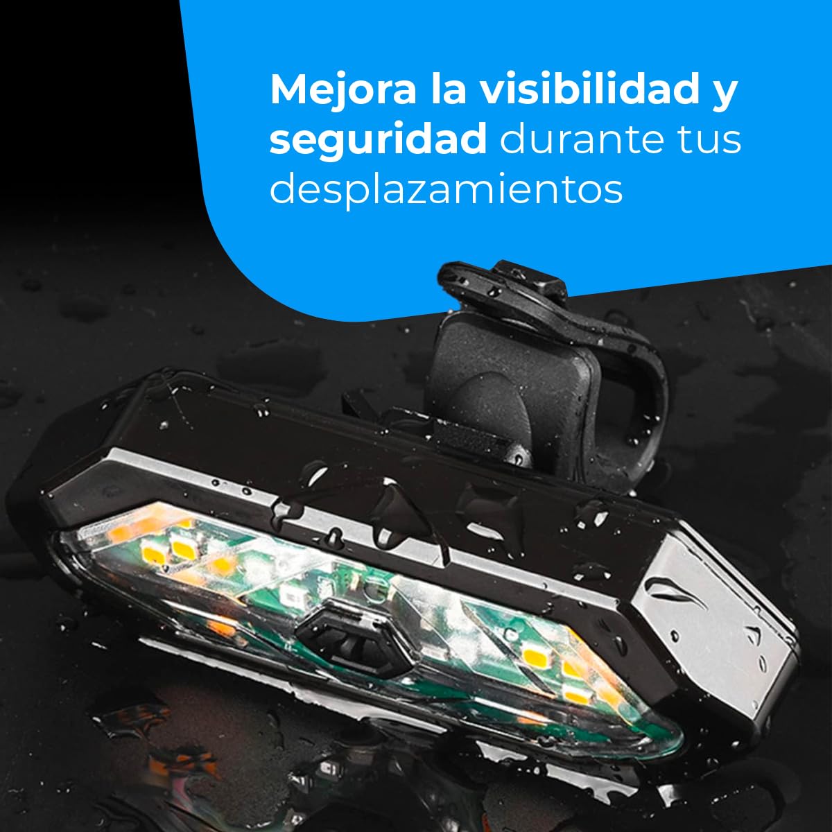 NK luce posteriore bici LED con frecce e telecomando USB