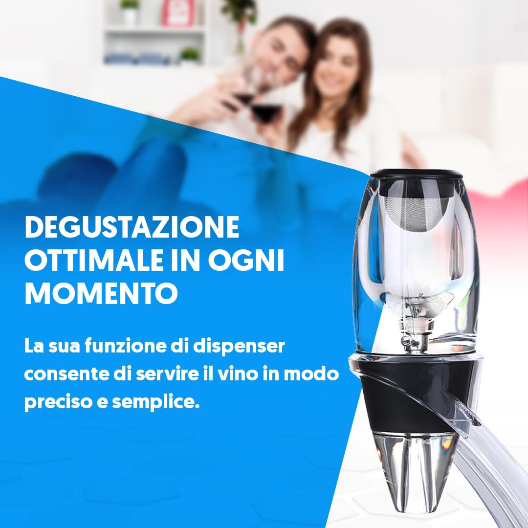NK Set Decanter Vino acrilico con filtro e supporto