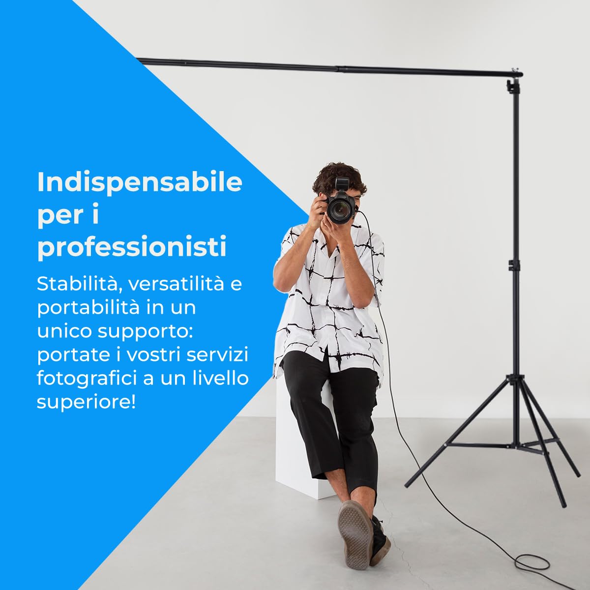NK Supporto Sfondo Fotografico 1,5x2 m con Treppiede e Borsa