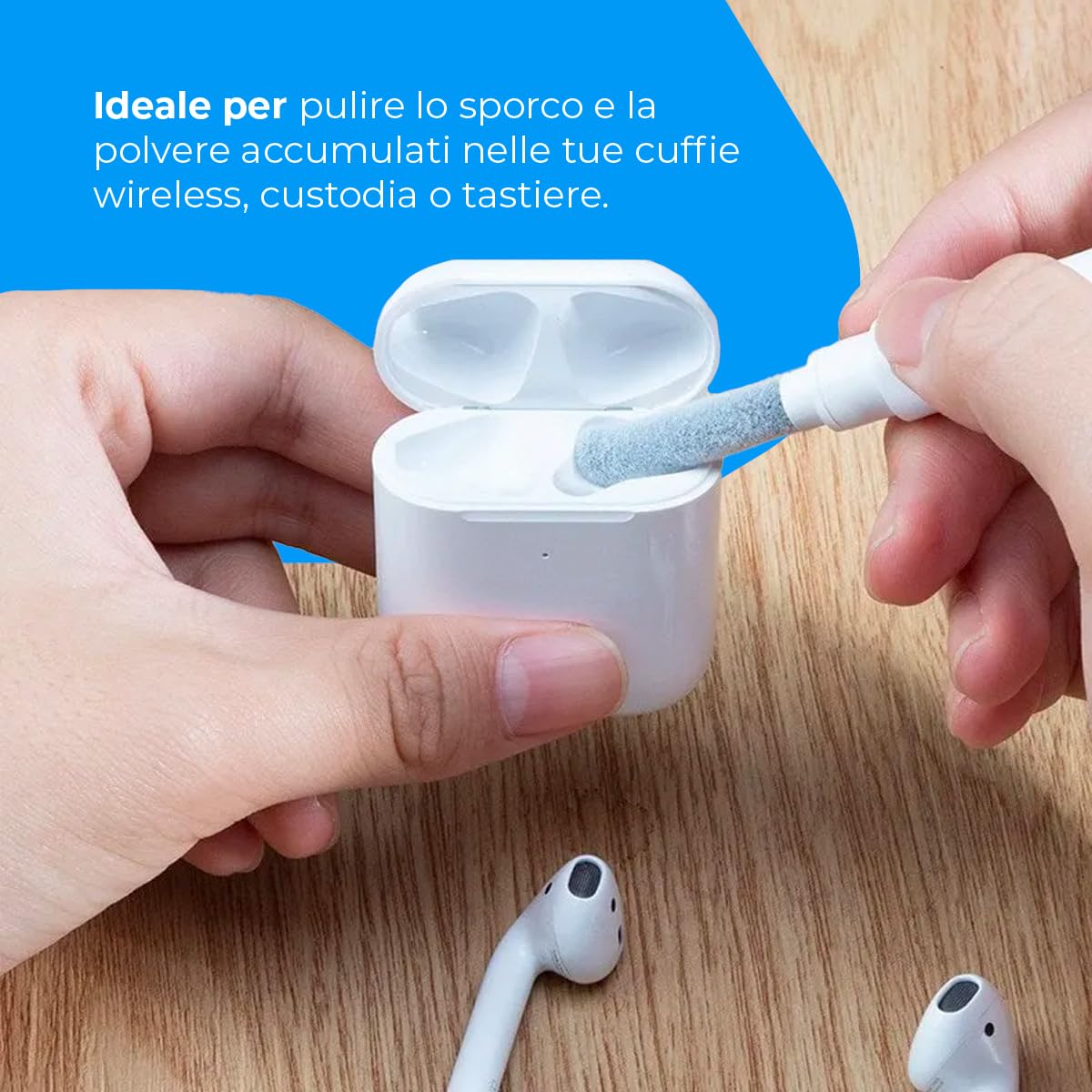 NK kit pulizia AirPods penna 3 in 1 spazzola pinza