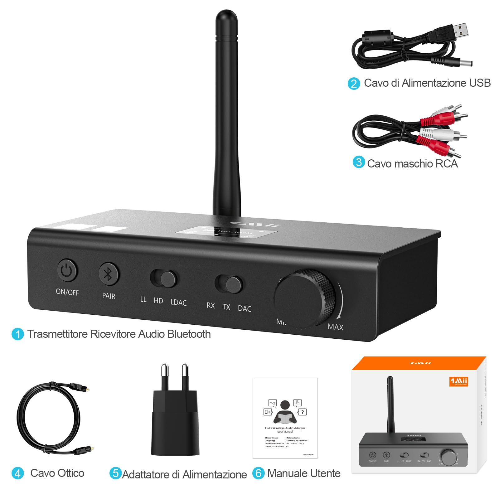 1Mii DS700 trasmettitore ricevitore bluetooth LDAC
