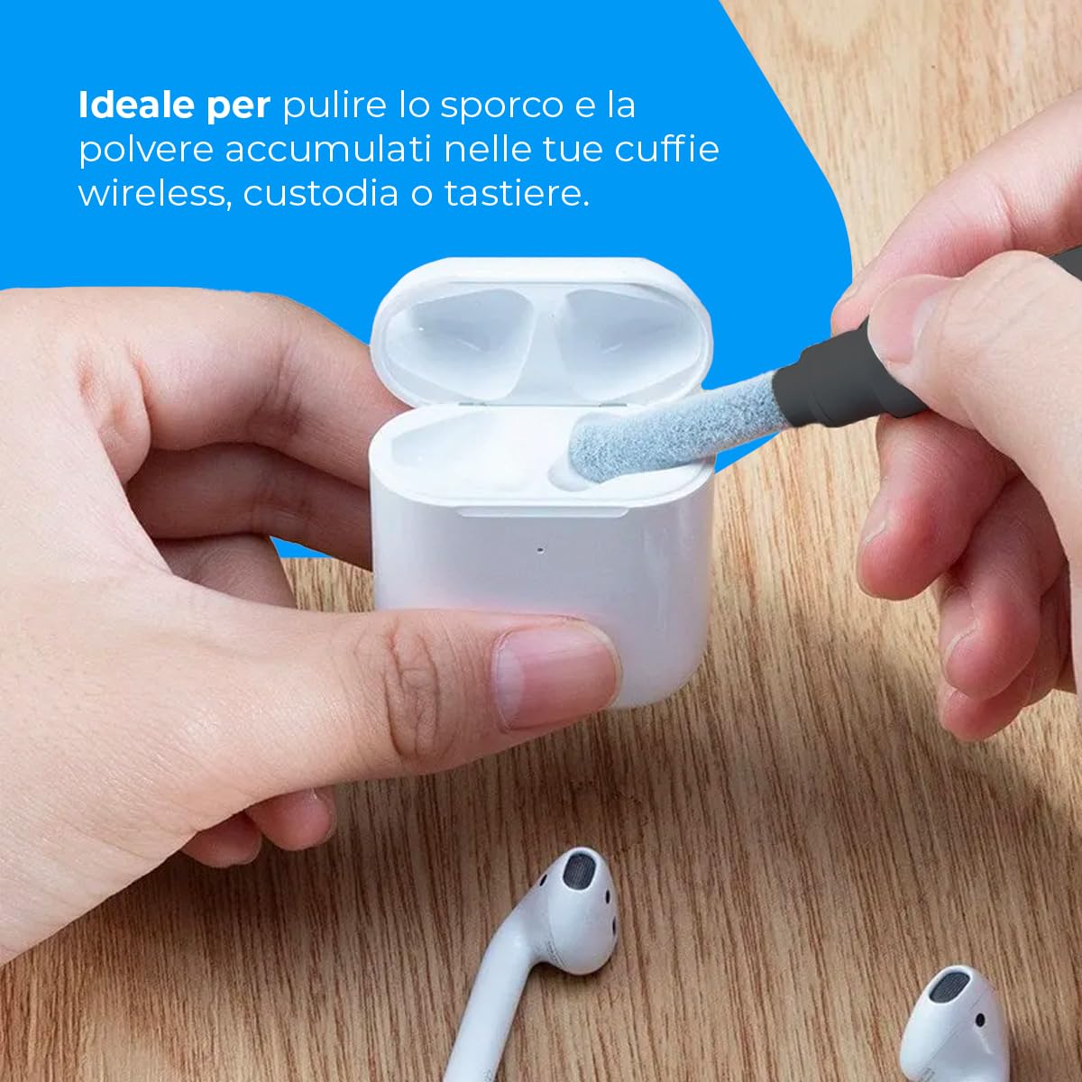 NK kit pulizia AirPods 3 in 1 penna con spazzola per auricolari