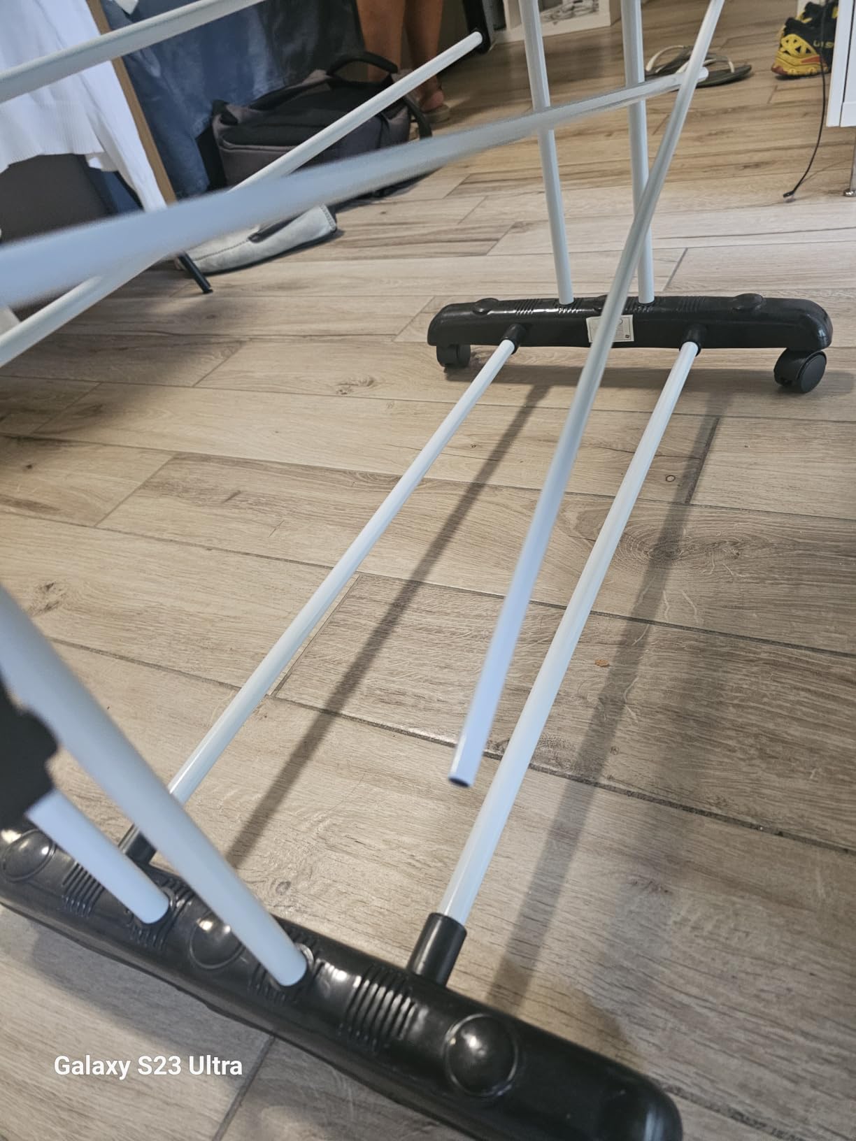 NK Stendino Verticale 4 Livelli Nero Bianco 19 m con Ruote