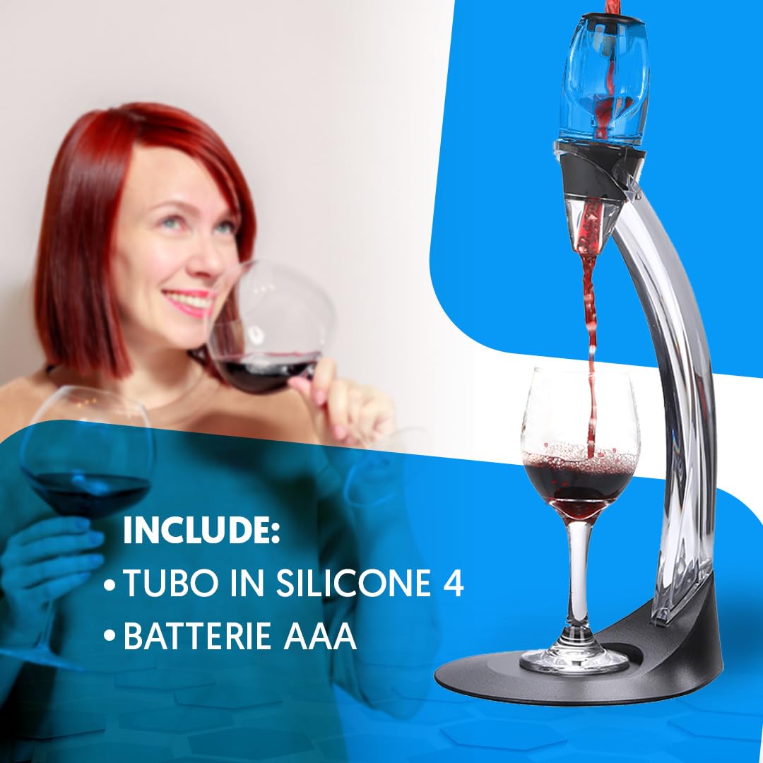 NK Set Decanter Vino acrilico con filtro e supporto