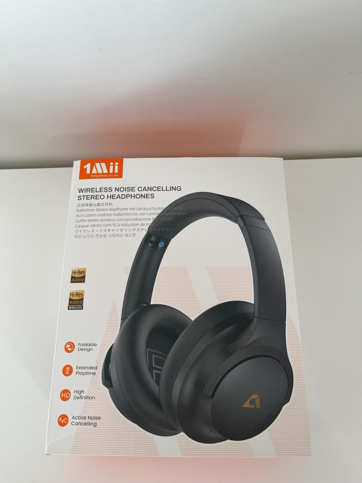 1Mii Y8 cuffie bluetooth ANC LDAC over-ear 100 ore nere