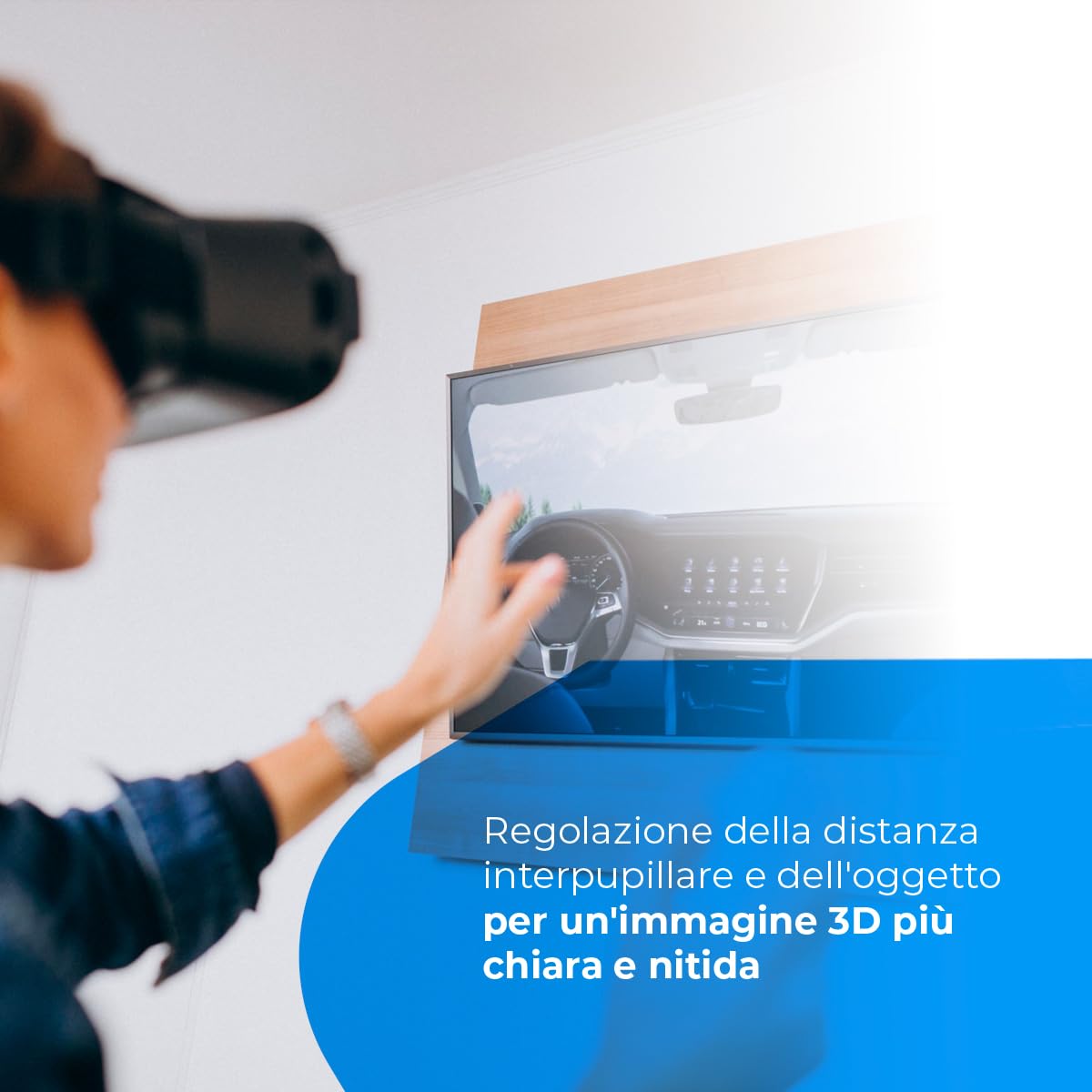 NK occhiali VR smartphone 4,7-6,53" neri con cuffie 360°