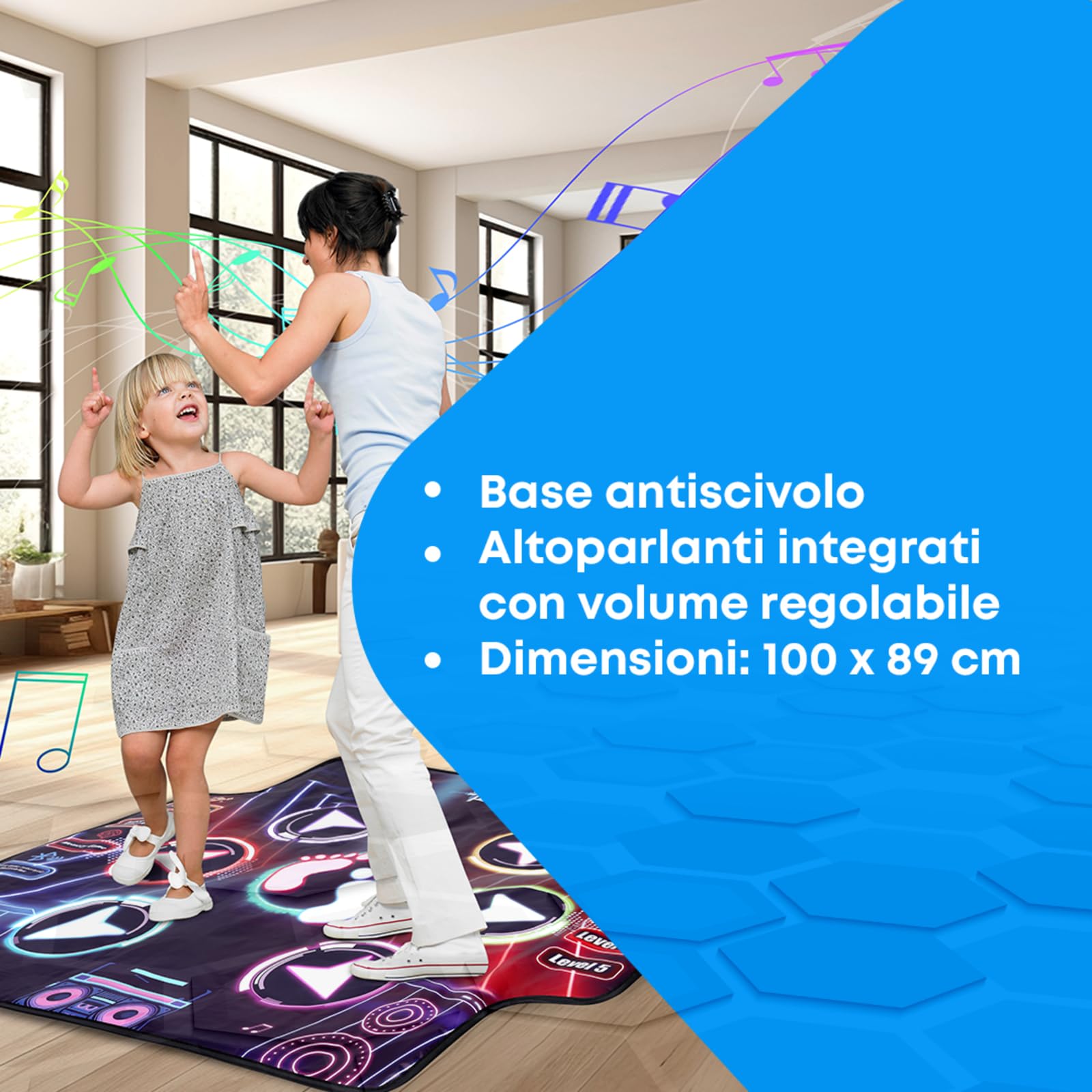 NK tappetino ballo bluetooth 100x89 cm 7 modalità