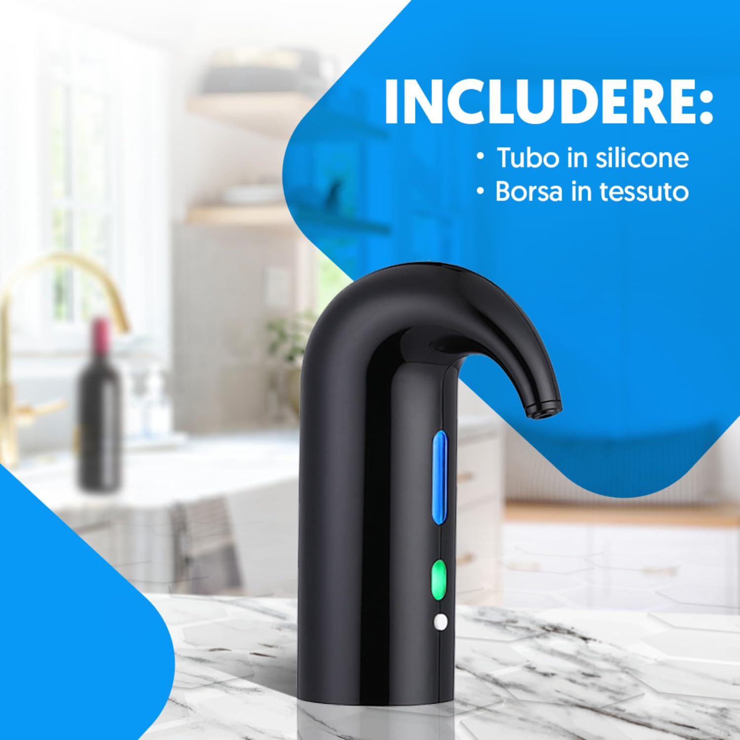 NK decanter vino elettrico nero USB ricaricabile con filtro