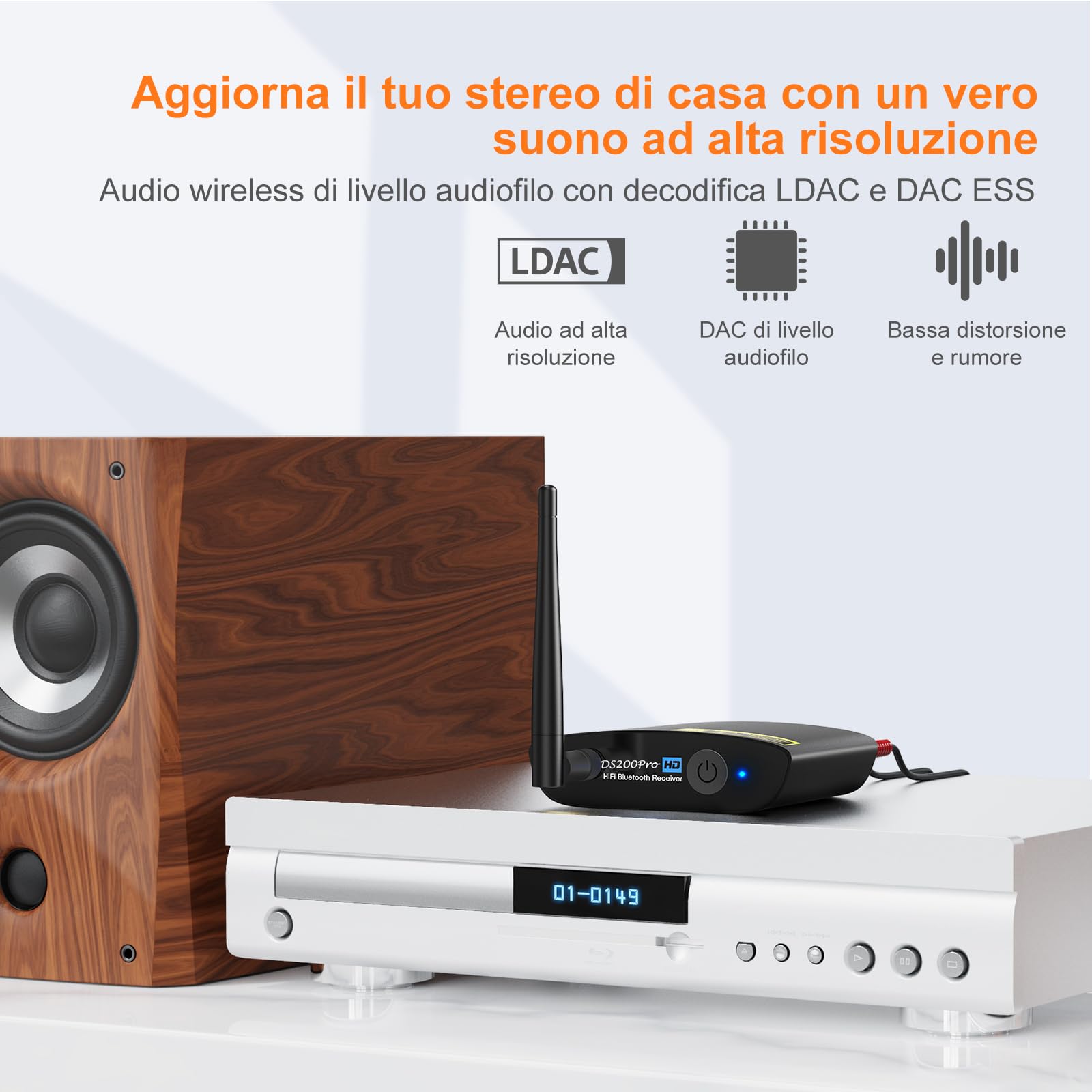 1Mii DS200Pro ricevitore bluetooth 5.3 LDAC DAC ottico RCA
