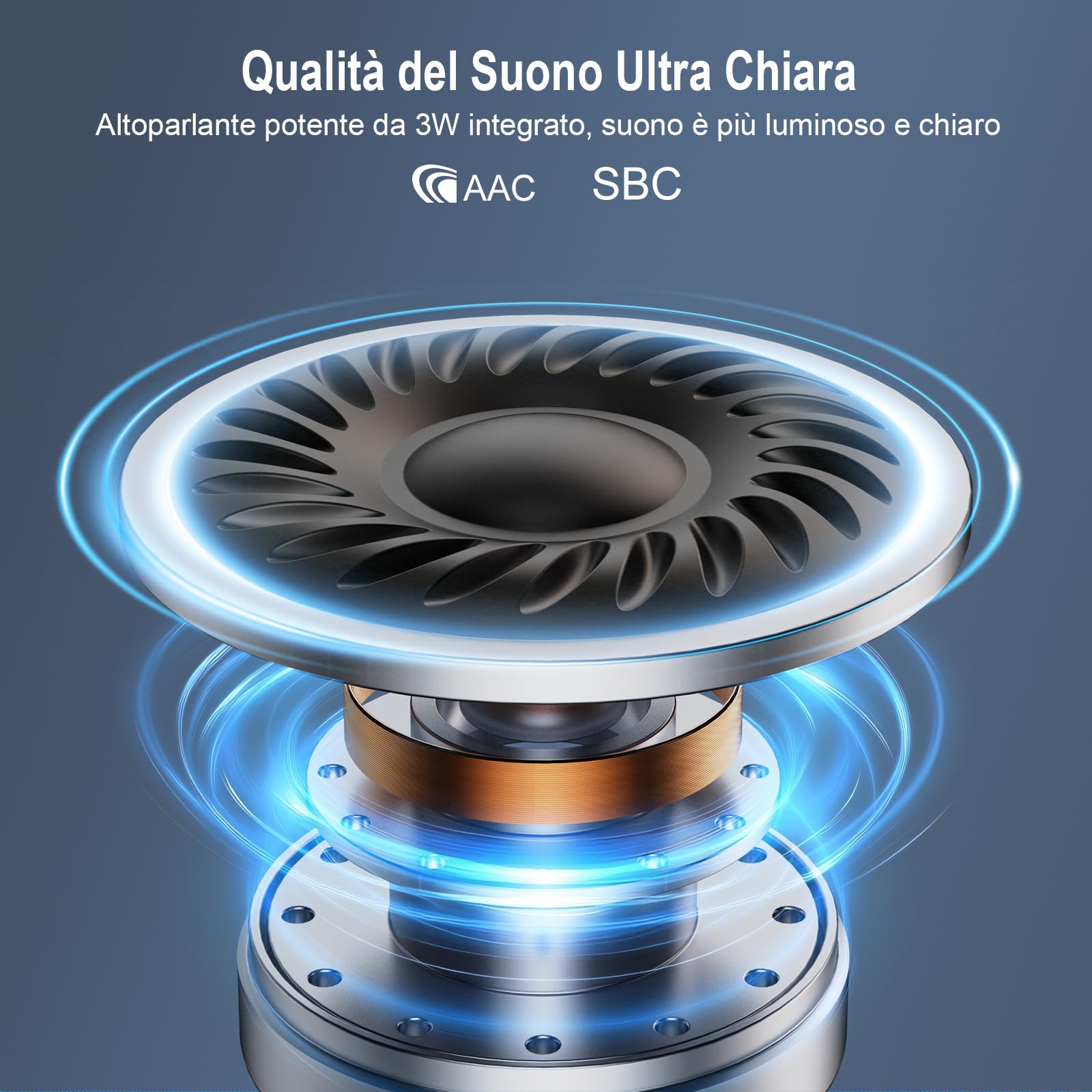 1Mii MK02 Vivavoce Auto Bluetooth 5.3 Altoparlante 3W