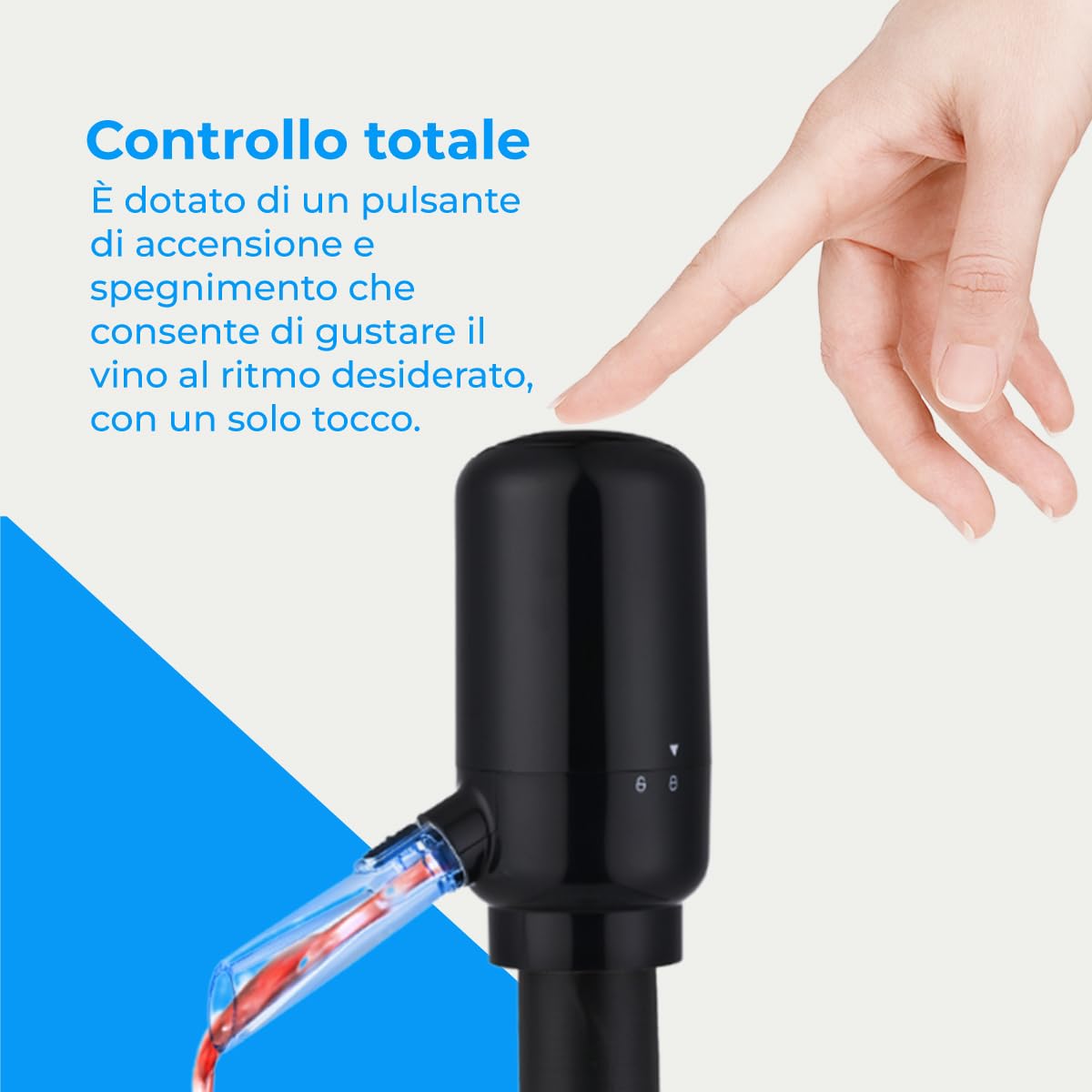 NK Aeratore Vino Elettrico Decanter Automatico Nero