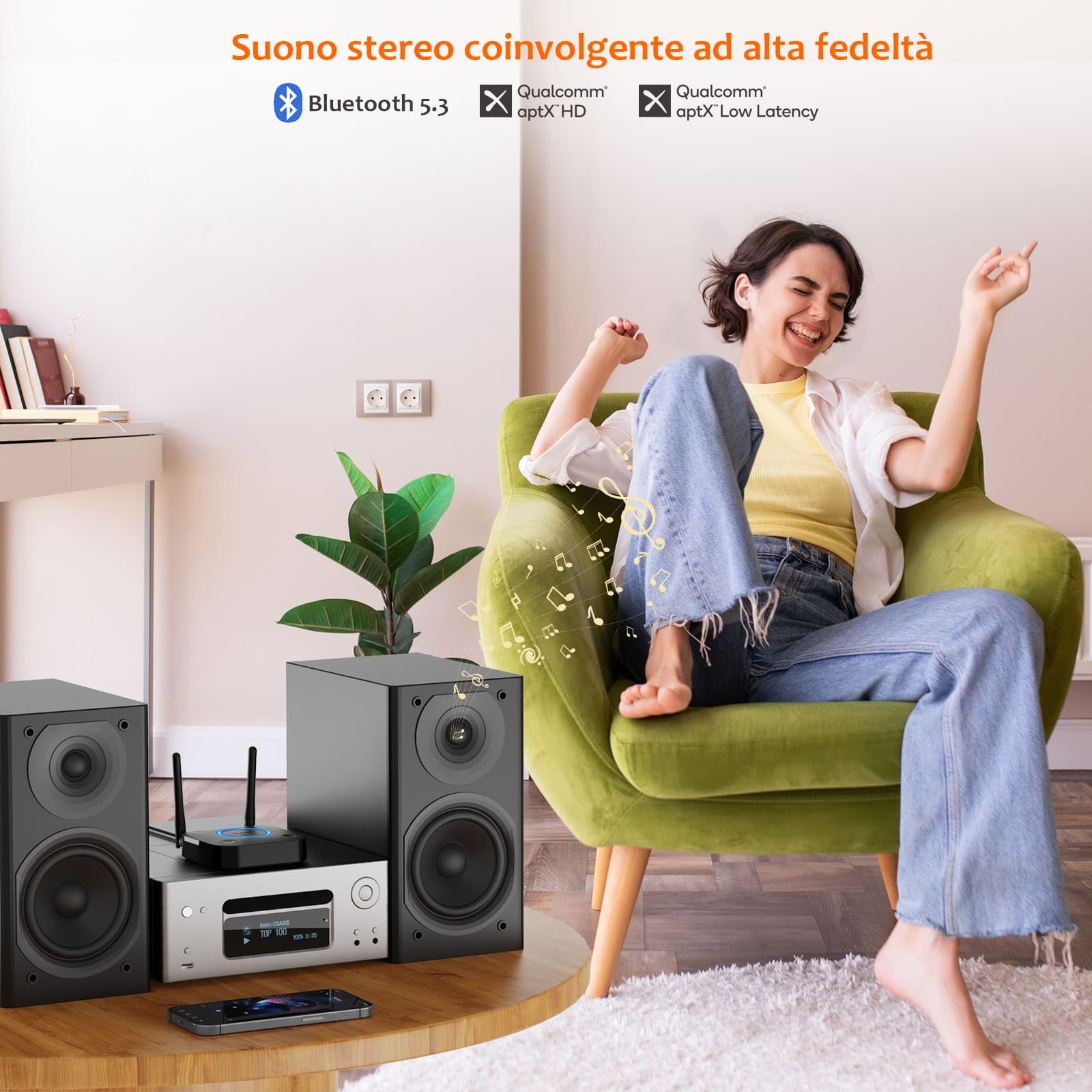 1Mii B06Pro Ricevitore Bluetooth HiFi aptX HD 60m