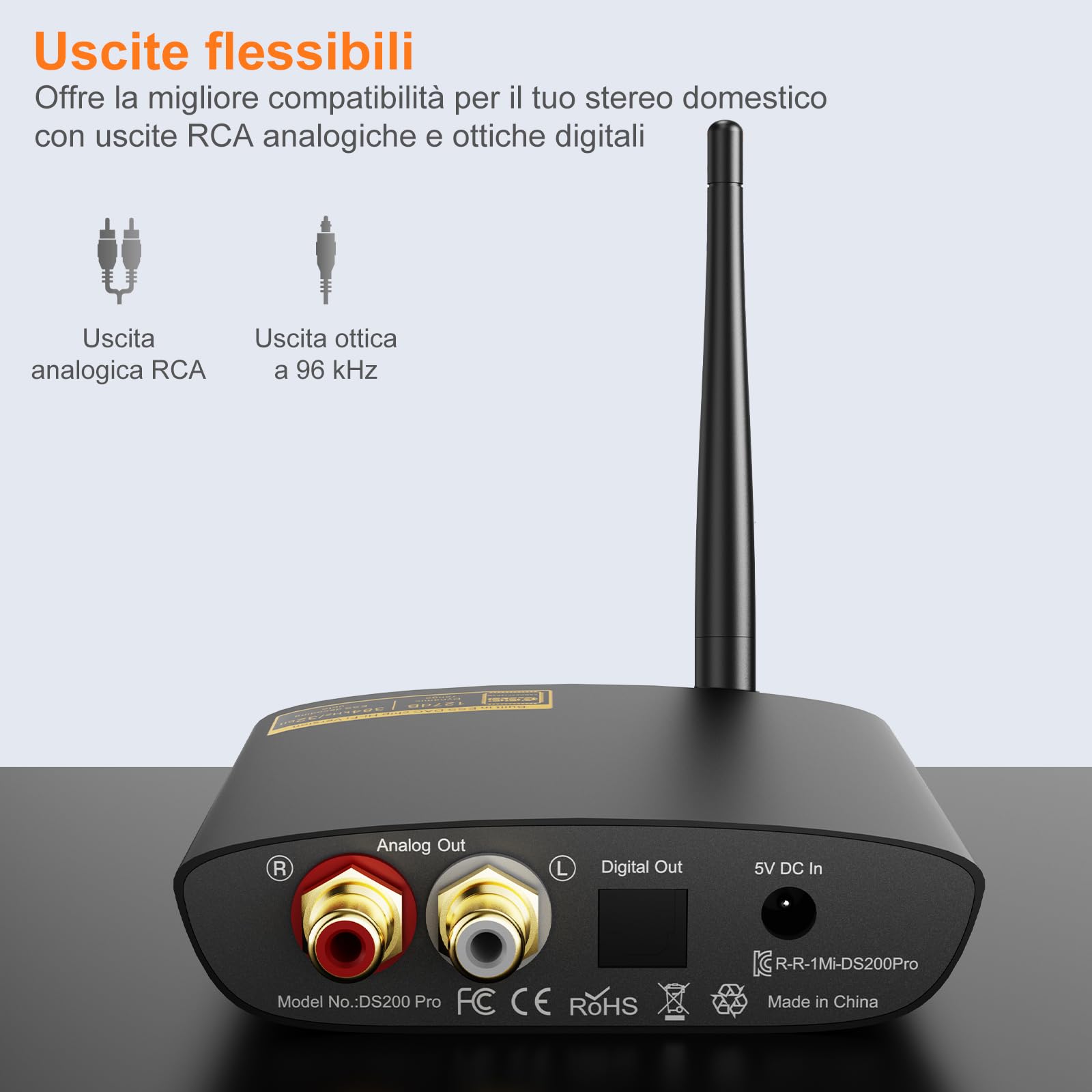 1Mii DS200Pro ricevitore bluetooth 5.3 LDAC DAC ottico RCA