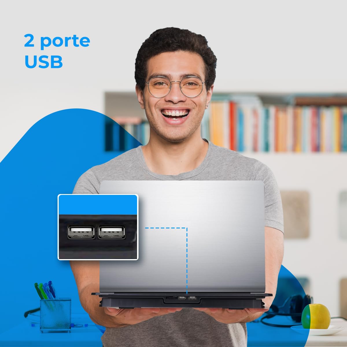 NK PC Giochi Base Raffreddamento Laptop 12-17" 2 Ventole USB