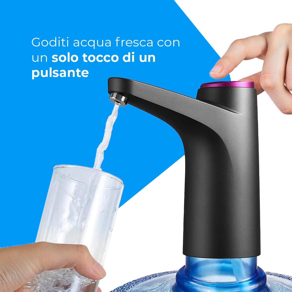 NK Casa e Cucina Distributore Acqua Elettrico Nero USB