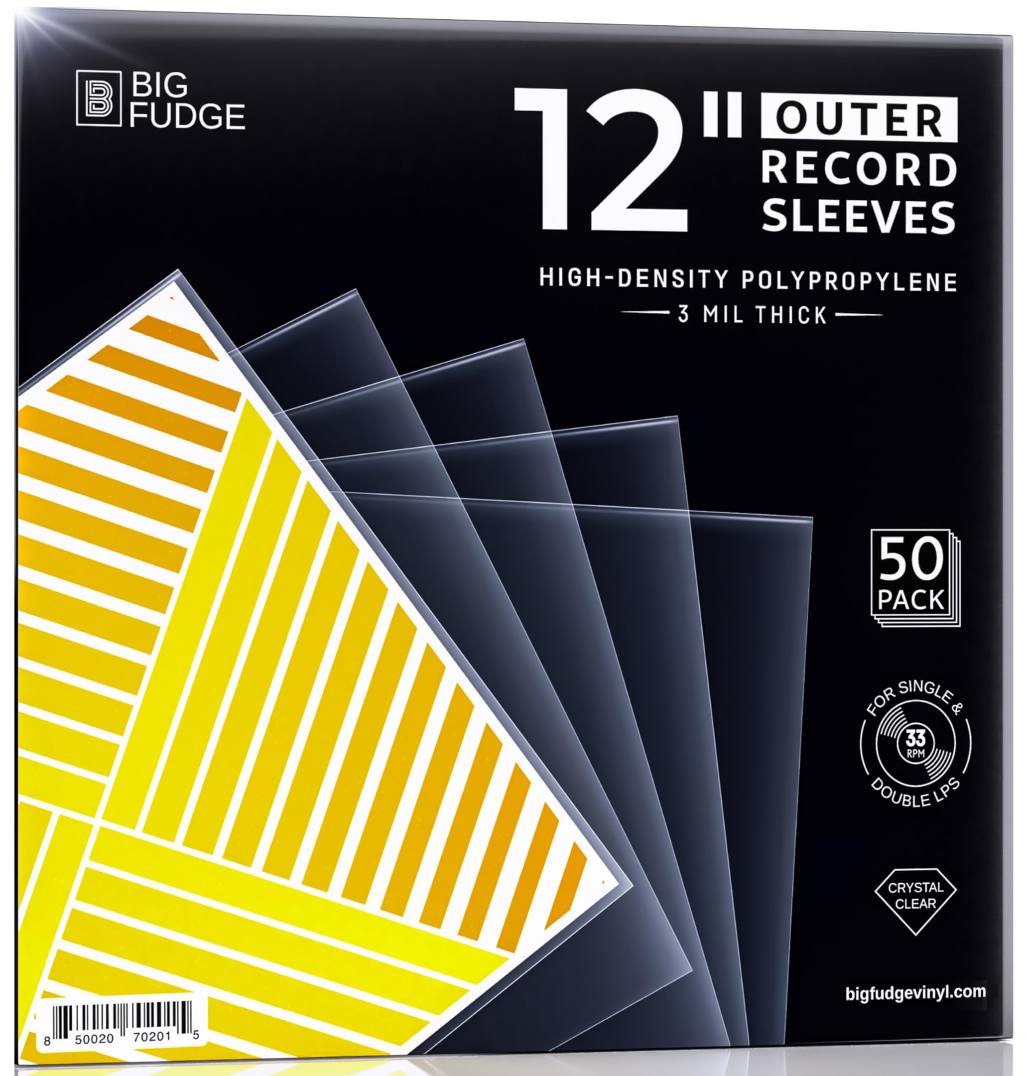 Big Fudge Outer Sleeves Buste Vinili 12" 50 pz 3 Mil
