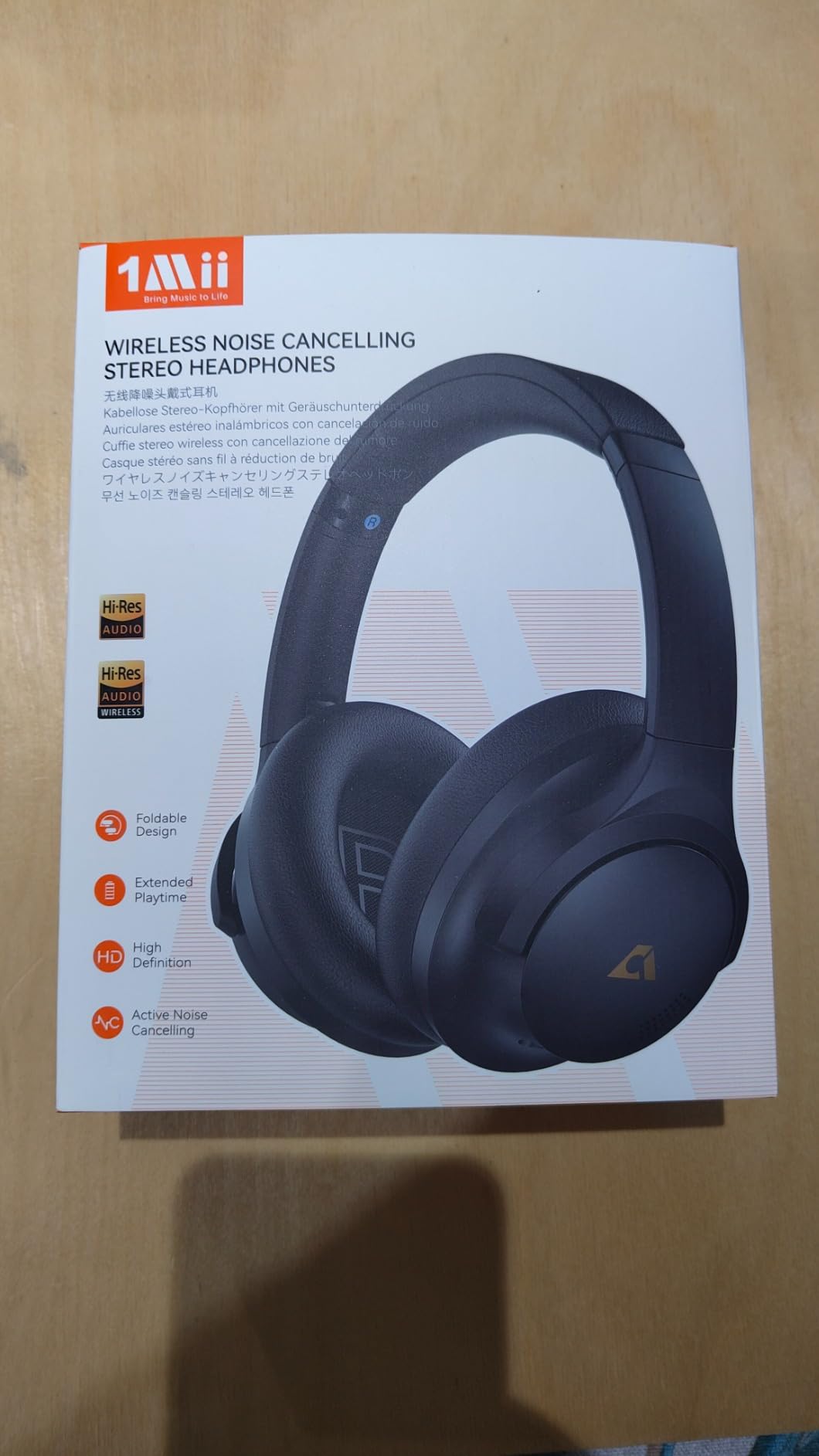 1Mii Y8+ Cuffie Bluetooth Over-Ear ANC Beige 100 Ore