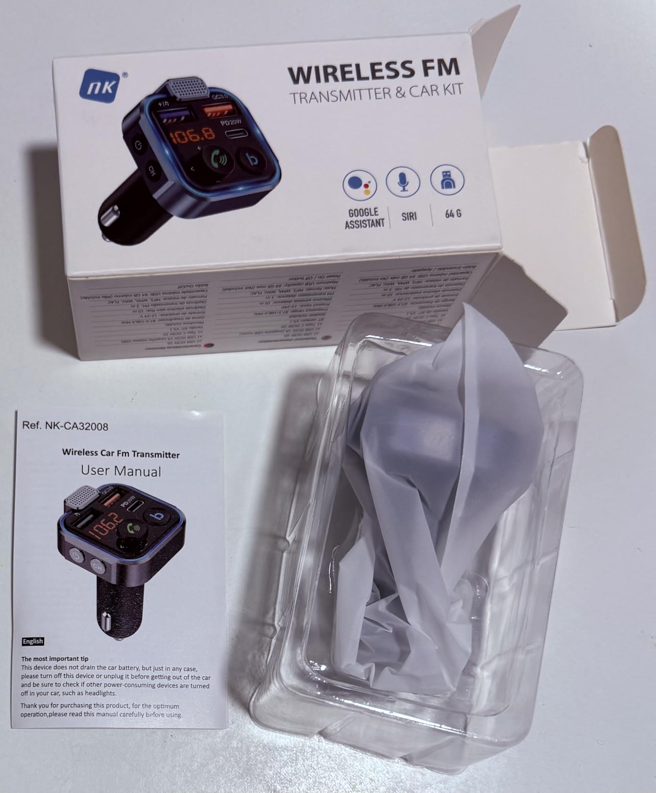 NK Trasmettitore FM Auto Bluetooth 5.0 PD 20W QC3.0