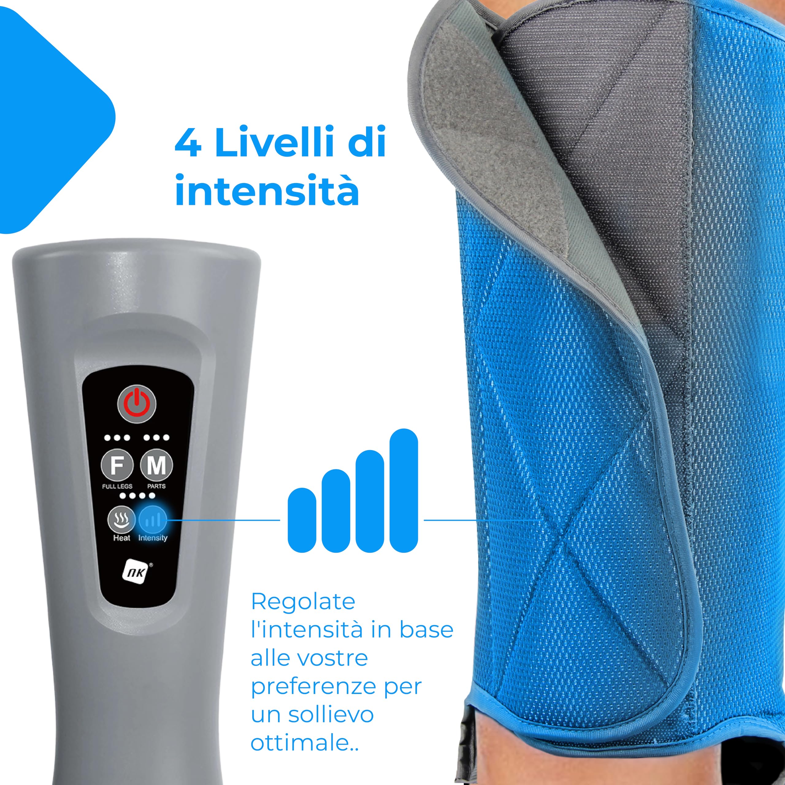 NK Massaggiatore Gambe Compressione Aria Calore 6 Modalità