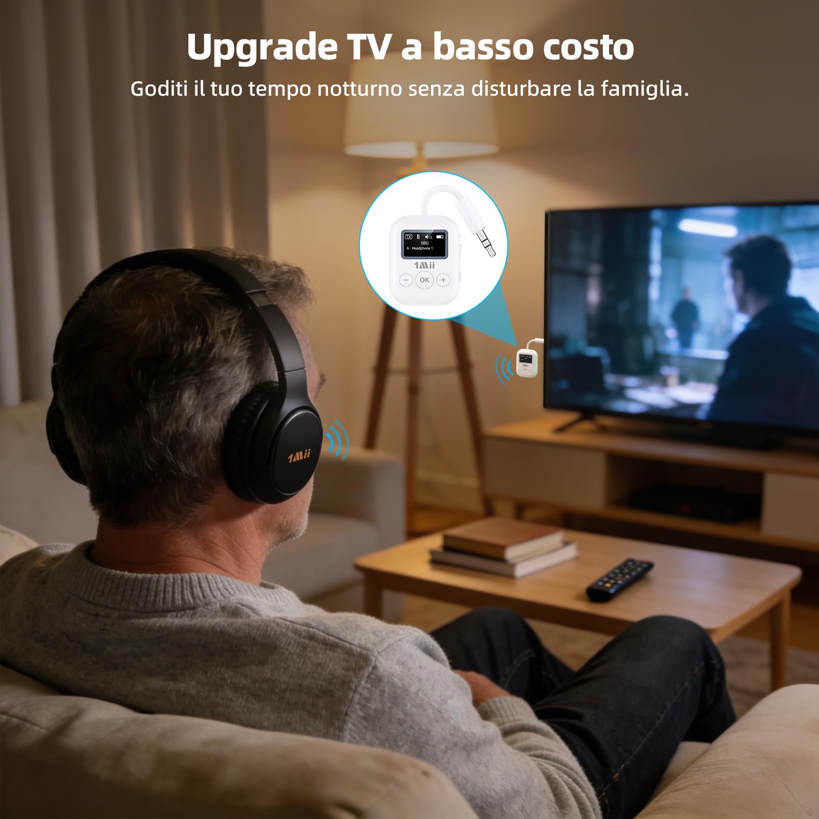 1Mii Bluetooth Transmitter SafeFly Min TV AUX aptX 25h