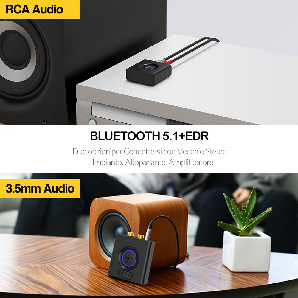 1Mii ML200 ricevitore bluetooth HiFi RCA AUX 12 ore