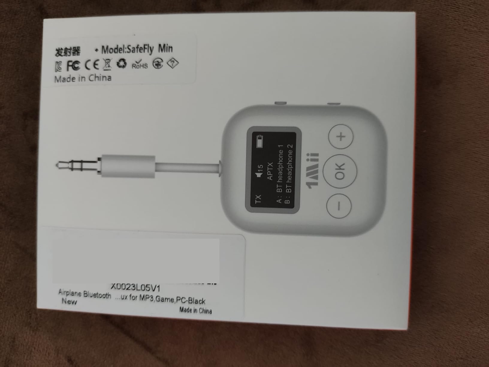 1Mii SafeFly Min trasmettitore bluetooth aptX LL display OLED 25 ore