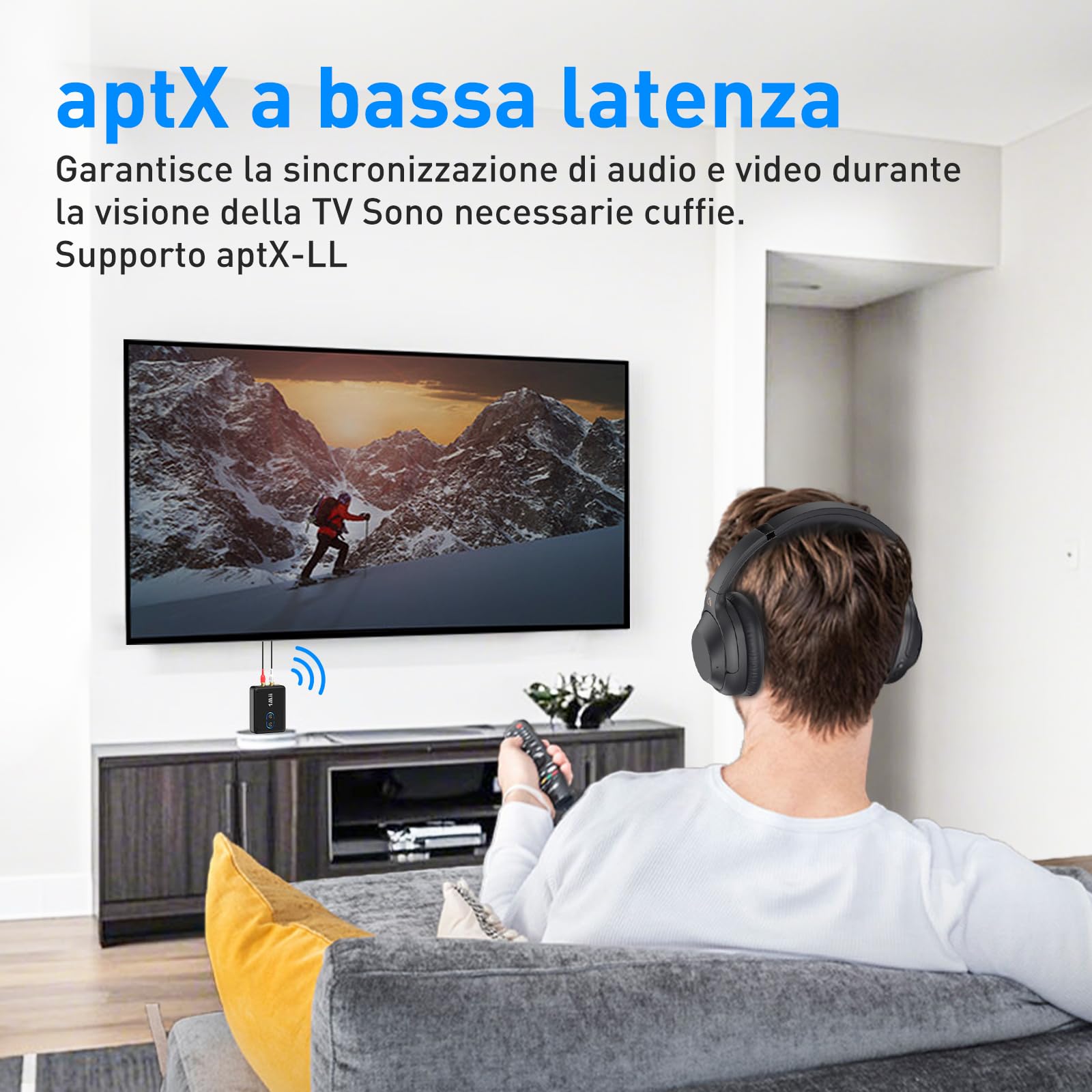 1Mii ML302+ Trasmettitore Ricevitore Bluetooth AUX RCA 30 Ore