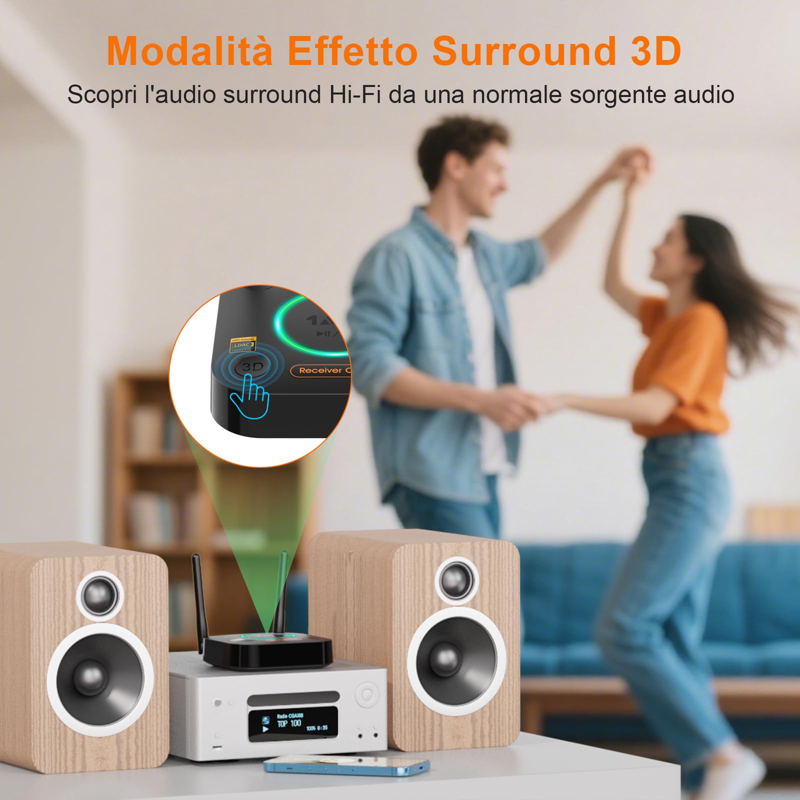 1Mii B06Ultra Ricevitore Bluetooth 5.3 LDAC HiFi AUX