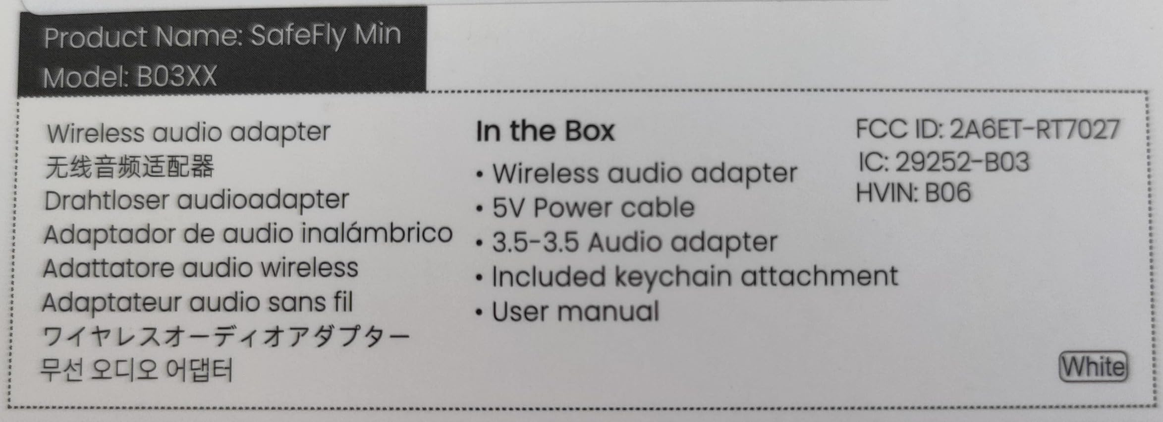 1Mii SafeFly Min trasmettitore bluetooth aptX LL display OLED 25 ore