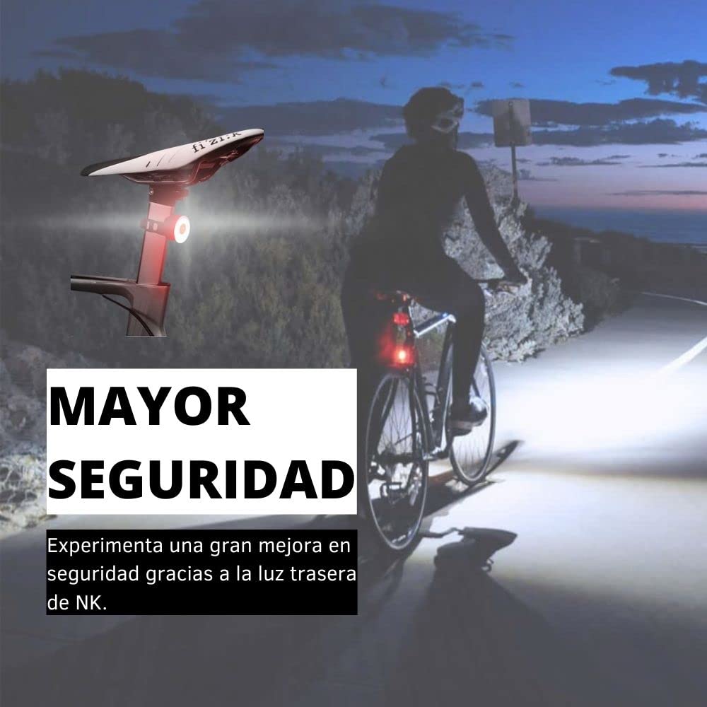NK Sport luce posteriore LED bici ricaricabile IPX5