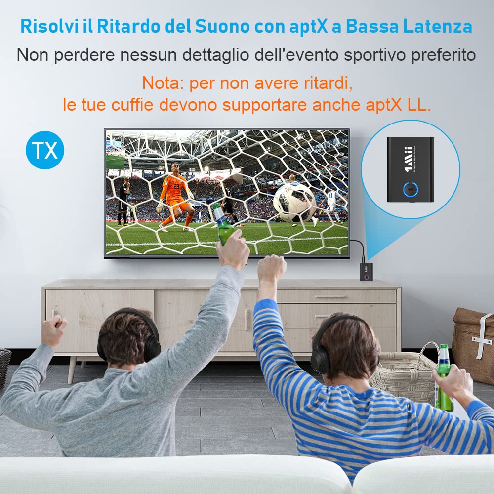 1Mii ML301 Trasmettitore Ricevitore Bluetooth 5.3 aptX AUX