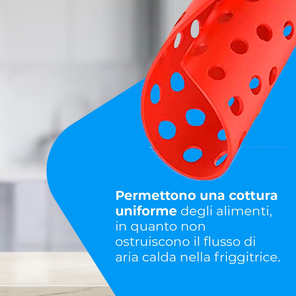 NK tappetino friggitrice ad aria quadrato 19cm 2x silicone