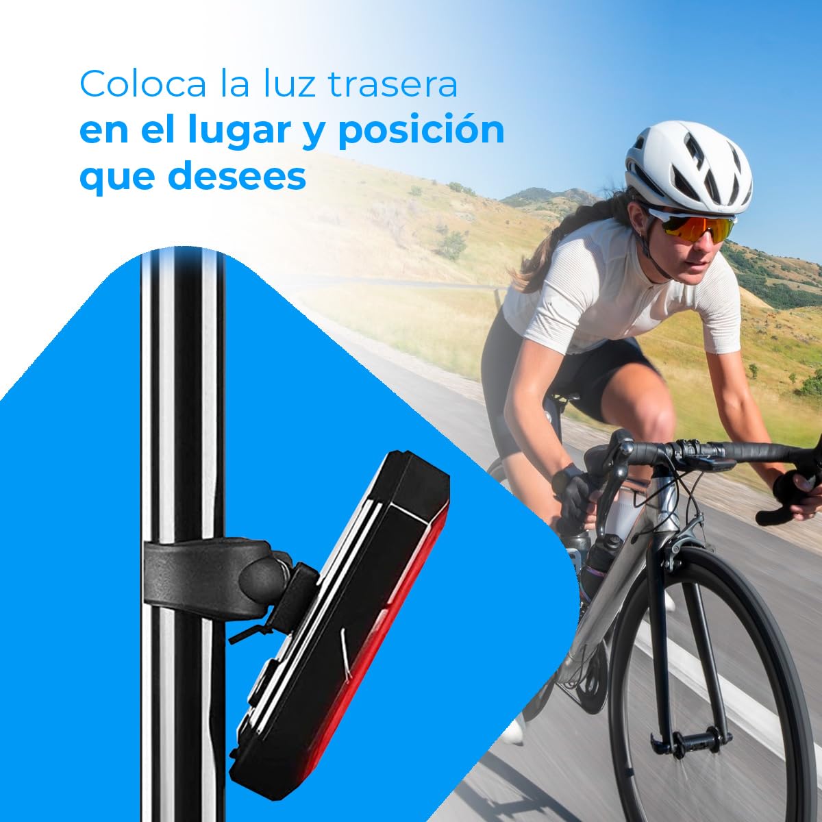 NK luce posteriore bici LED con frecce e telecomando USB