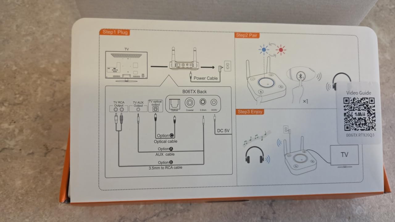1Mii B06TX trasmettitore Bluetooth TV 5.3 aptX 2 cuffie
