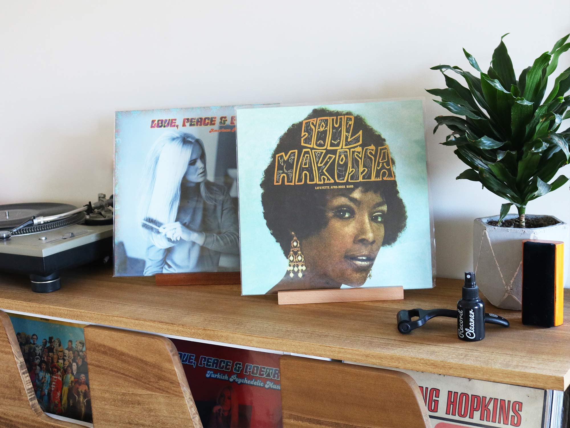 Big Fudge Supporto Vinili Legno Faggio Espositore LP Now Playing
