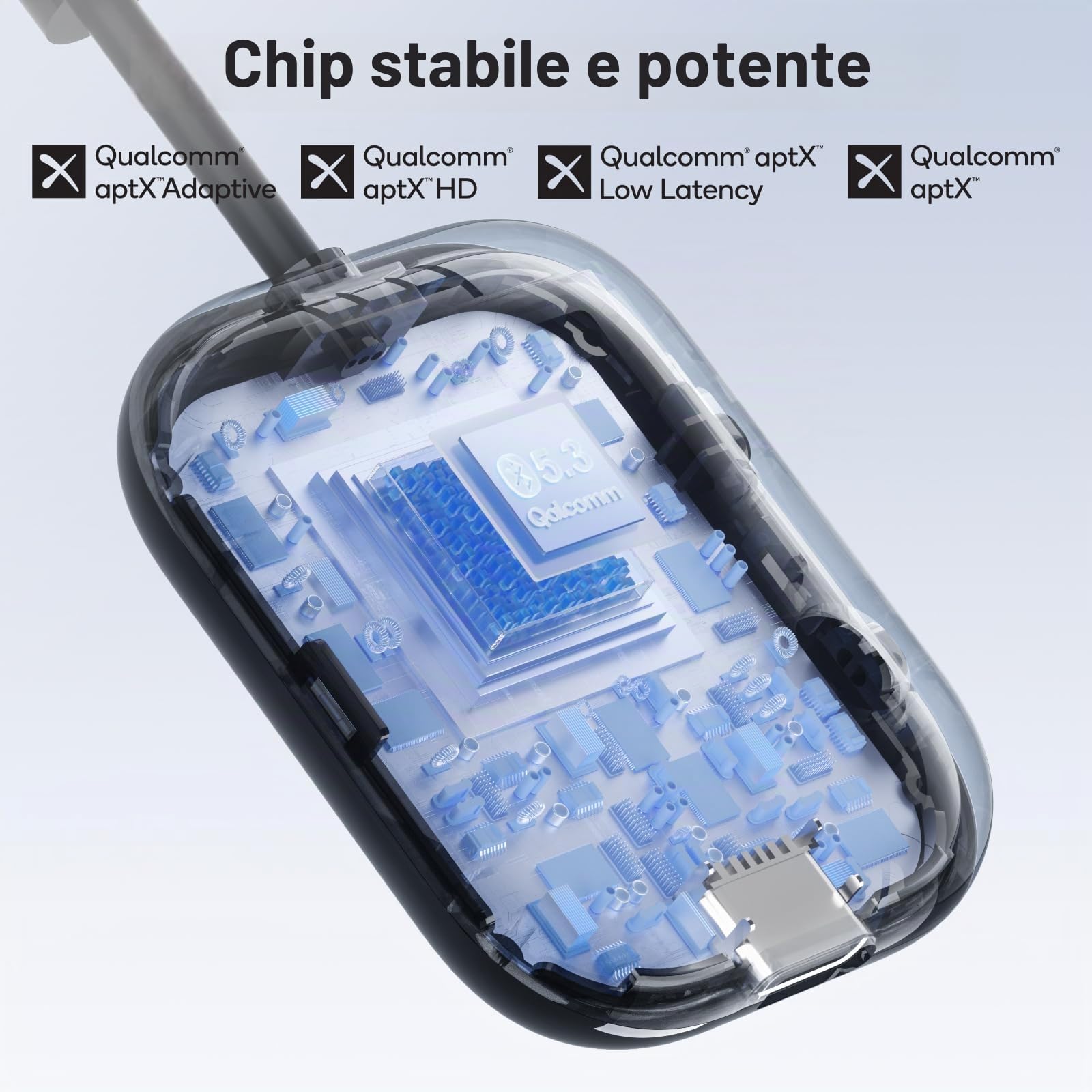 1Mii SafeFly Min+ Trasmettitore Ricevitore Bluetooth aptX OLED