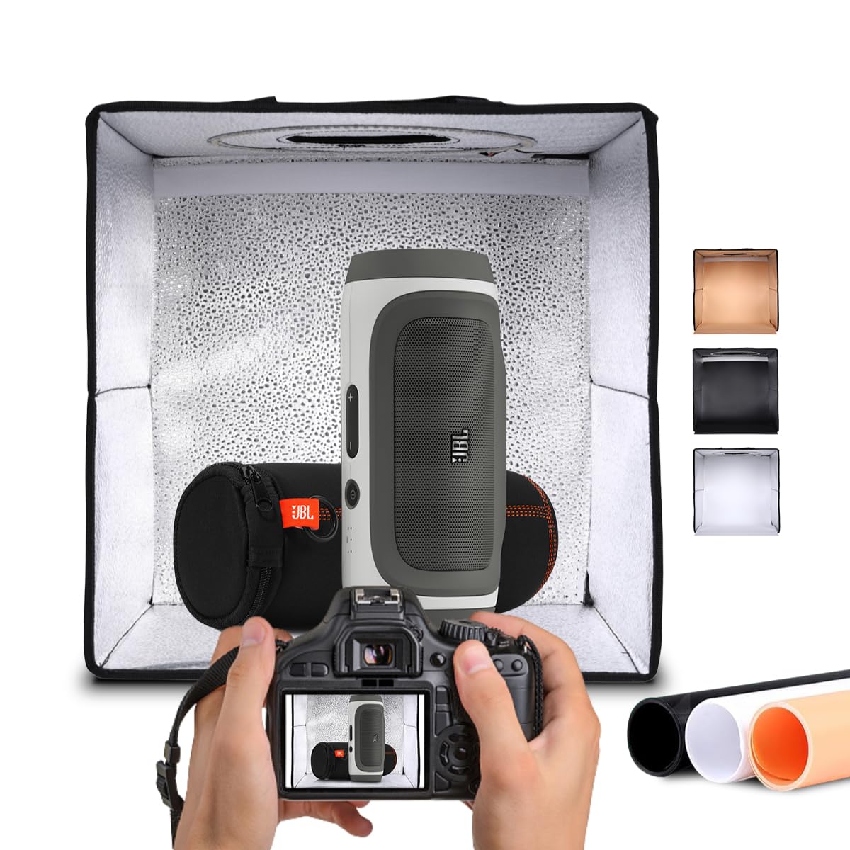 NK Box Fotografico 60x60cm LED 160 con 3 sfondi