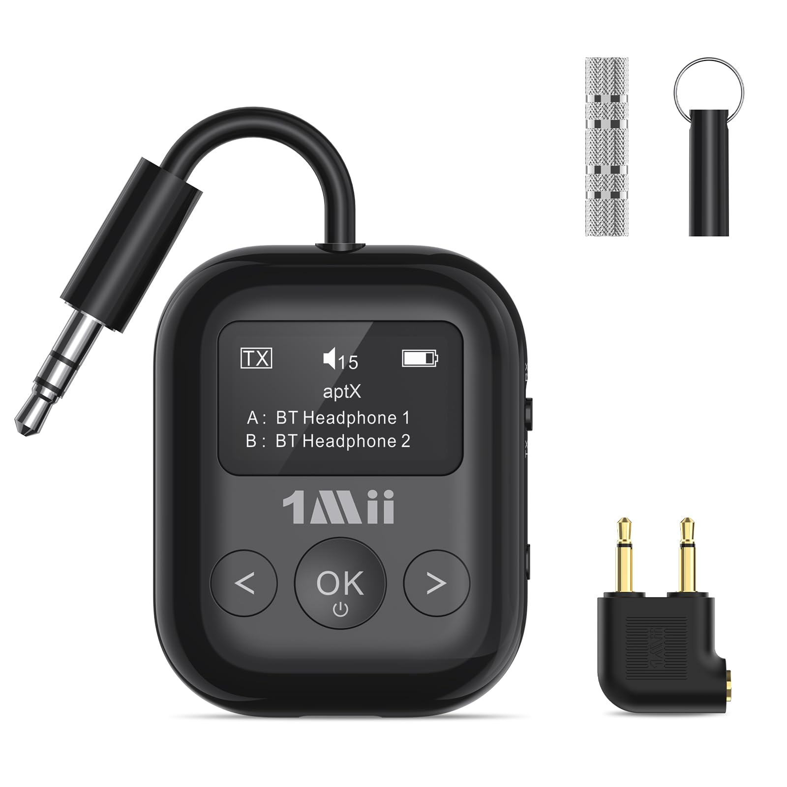 1Mii SafeFly Min+ Trasmettitore Ricevitore Bluetooth aptX OLED