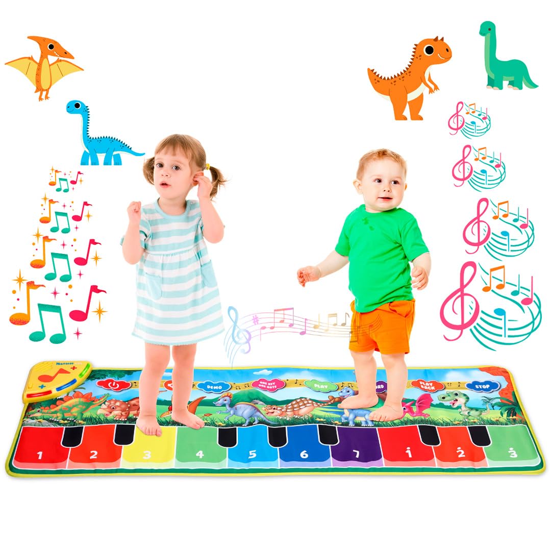 NK Tappeto Musicale Dinosauri LED 110x36cm Record 8 Suoni