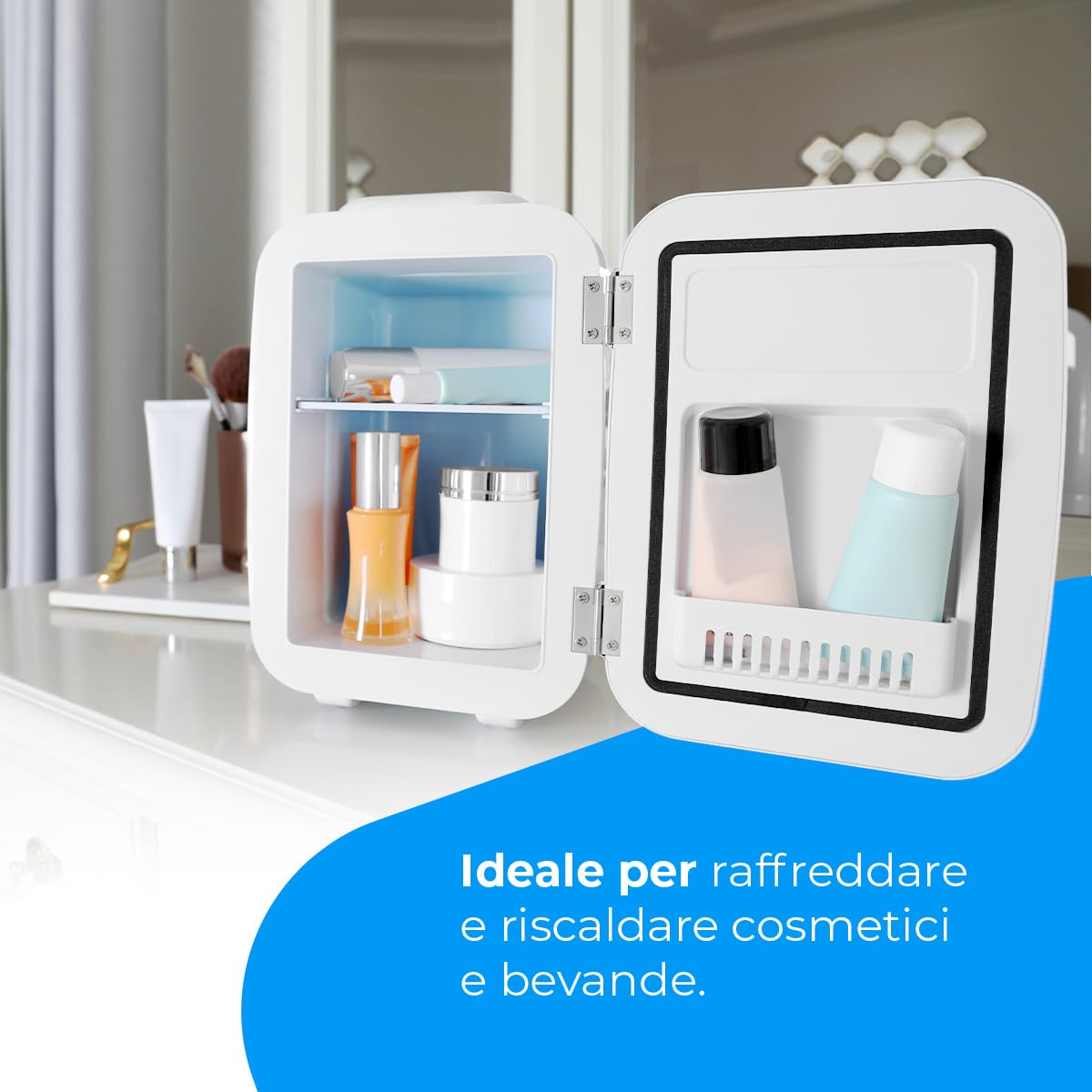 NK Casa e Cucina Mini Frigorifero Portatile 4L Bianco Caldo-Freddo