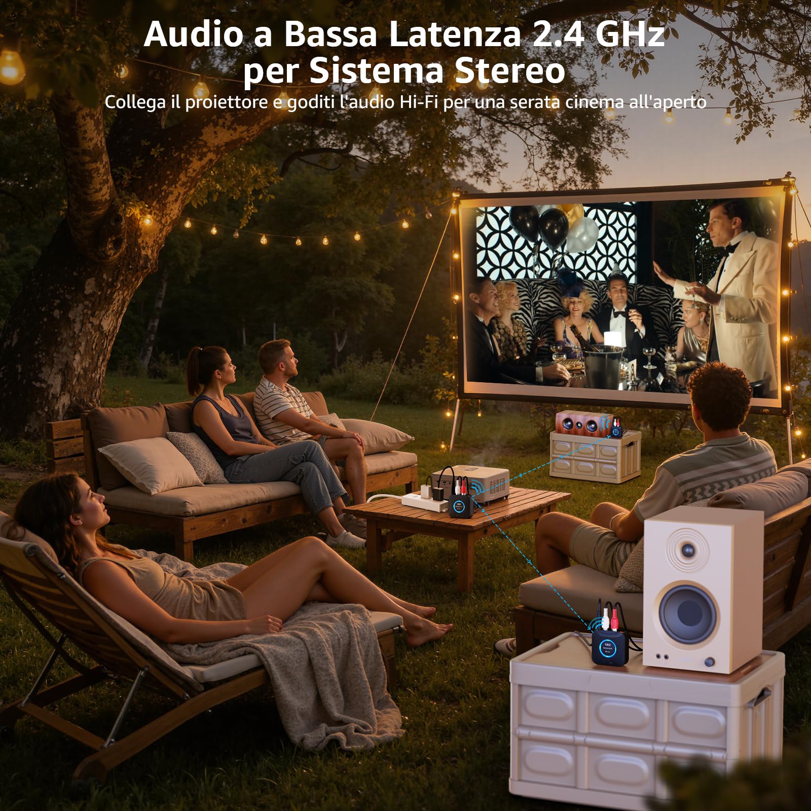 1Mii Kit Audio Wireless 2.4GHz 1TX+2RX AUX RCA
