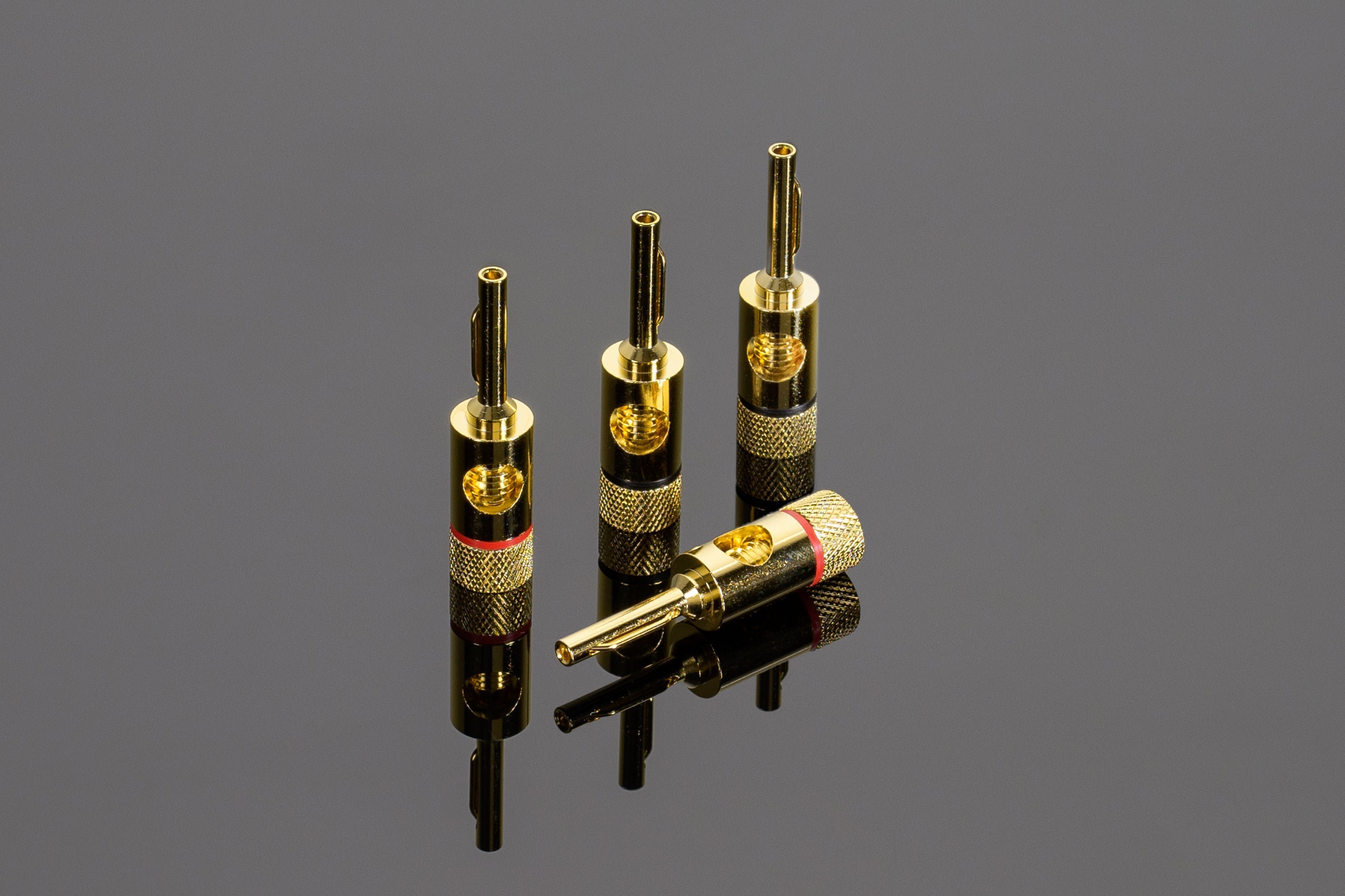 Transparent adattatore forcella-banana oro set 4 pezzi