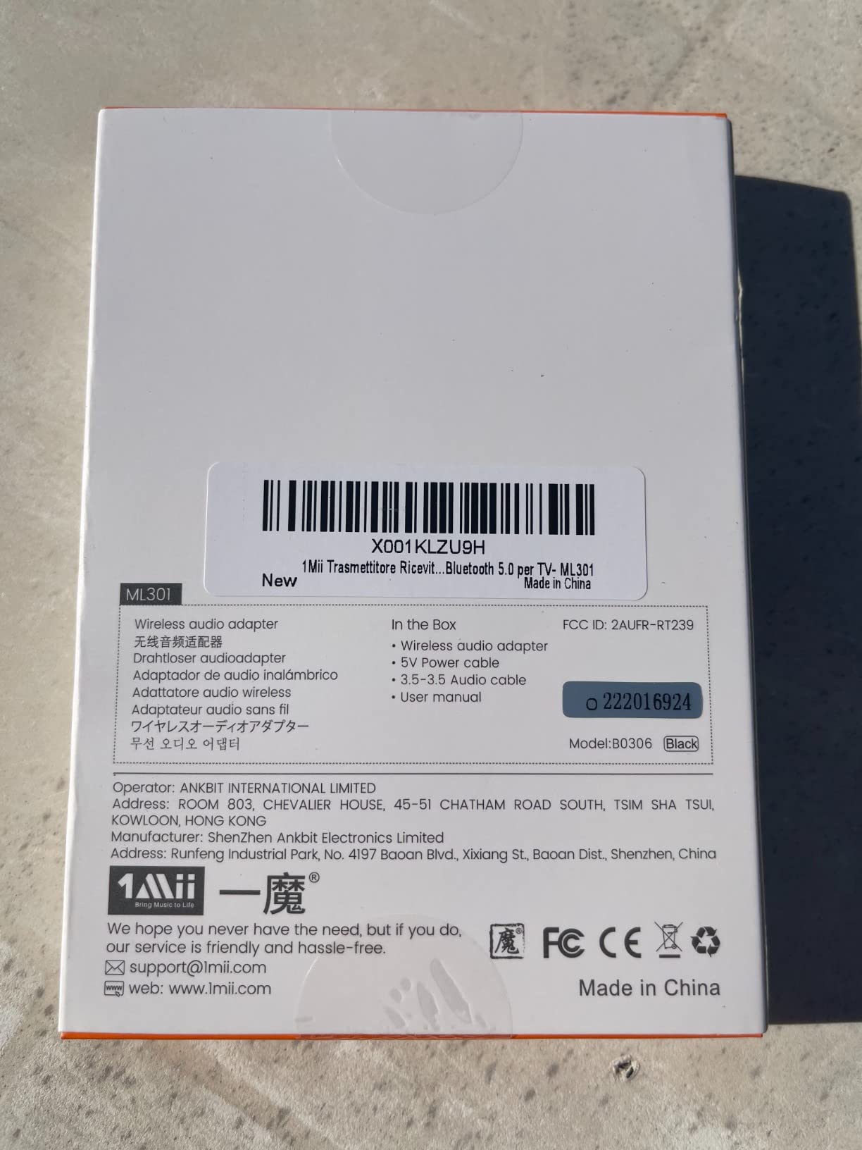 1Mii ML301 Trasmettitore Ricevitore Bluetooth 5.3 aptX AUX