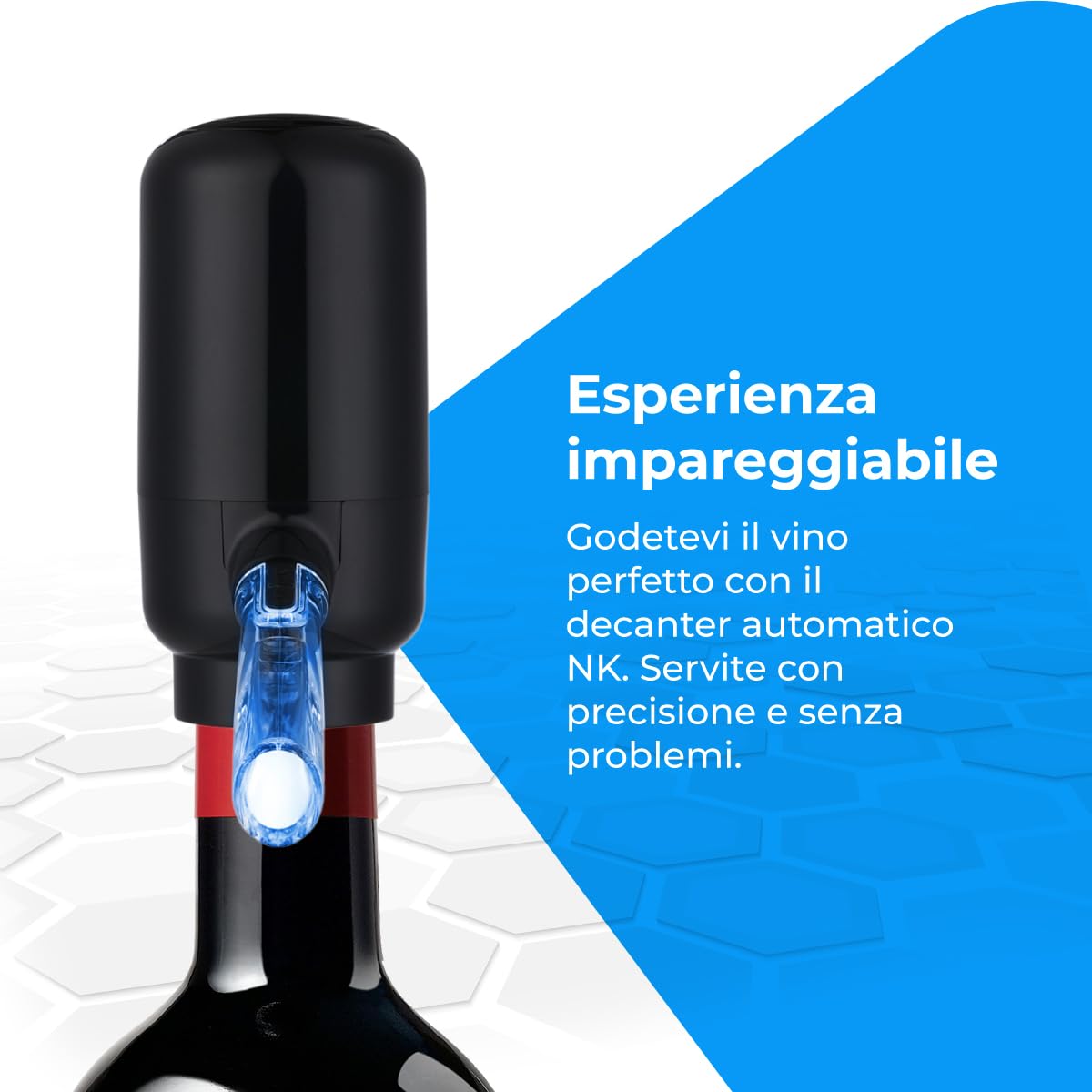 NK Aeratore Vino Elettrico Decanter Automatico Nero