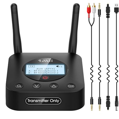 1Mii B06TX+ Trasmettitore Bluetooth TV 5.2 aptX 2 Cuffie Ottico