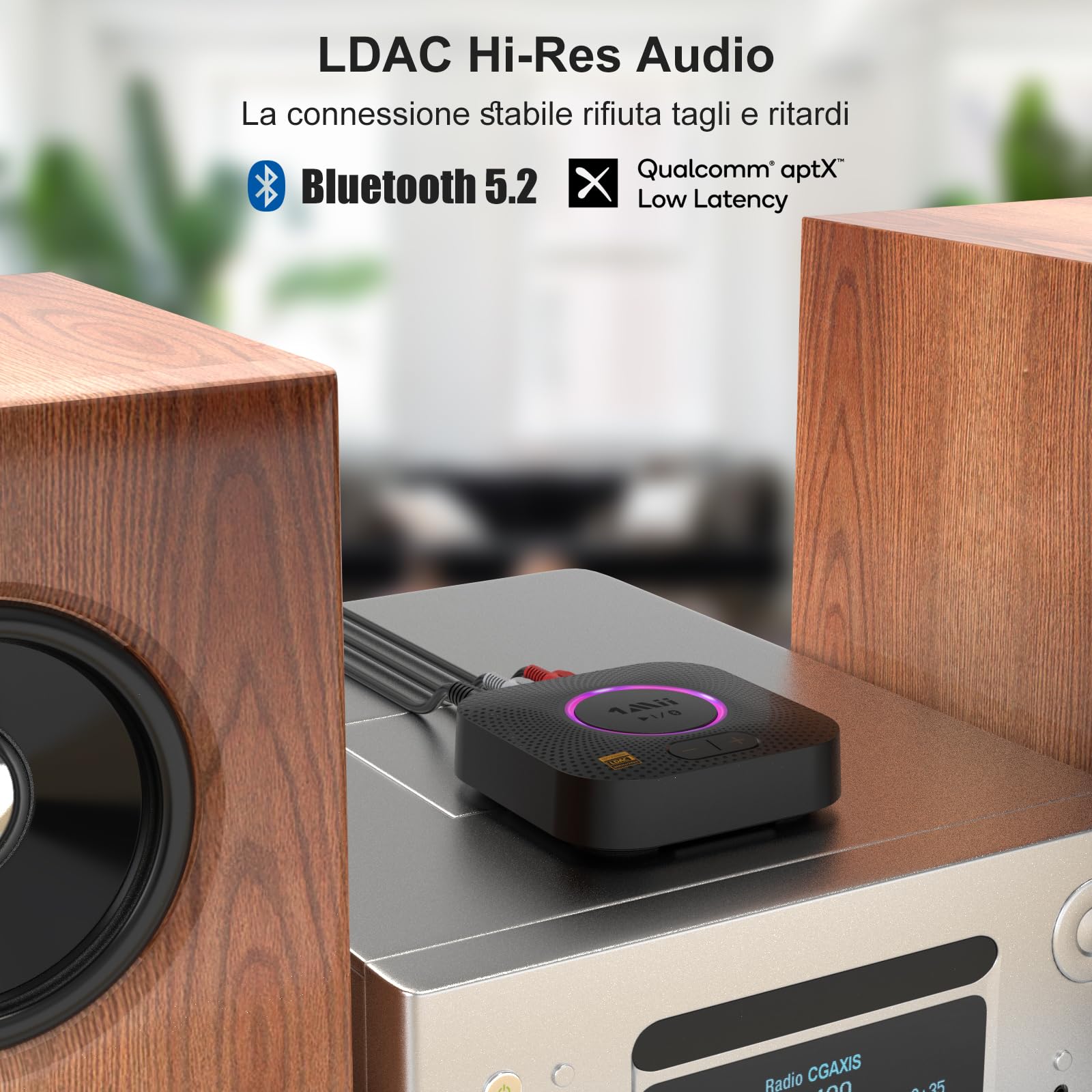 1Mii B06S+ Ricevitore Bluetooth HiFi LDAC con AUX