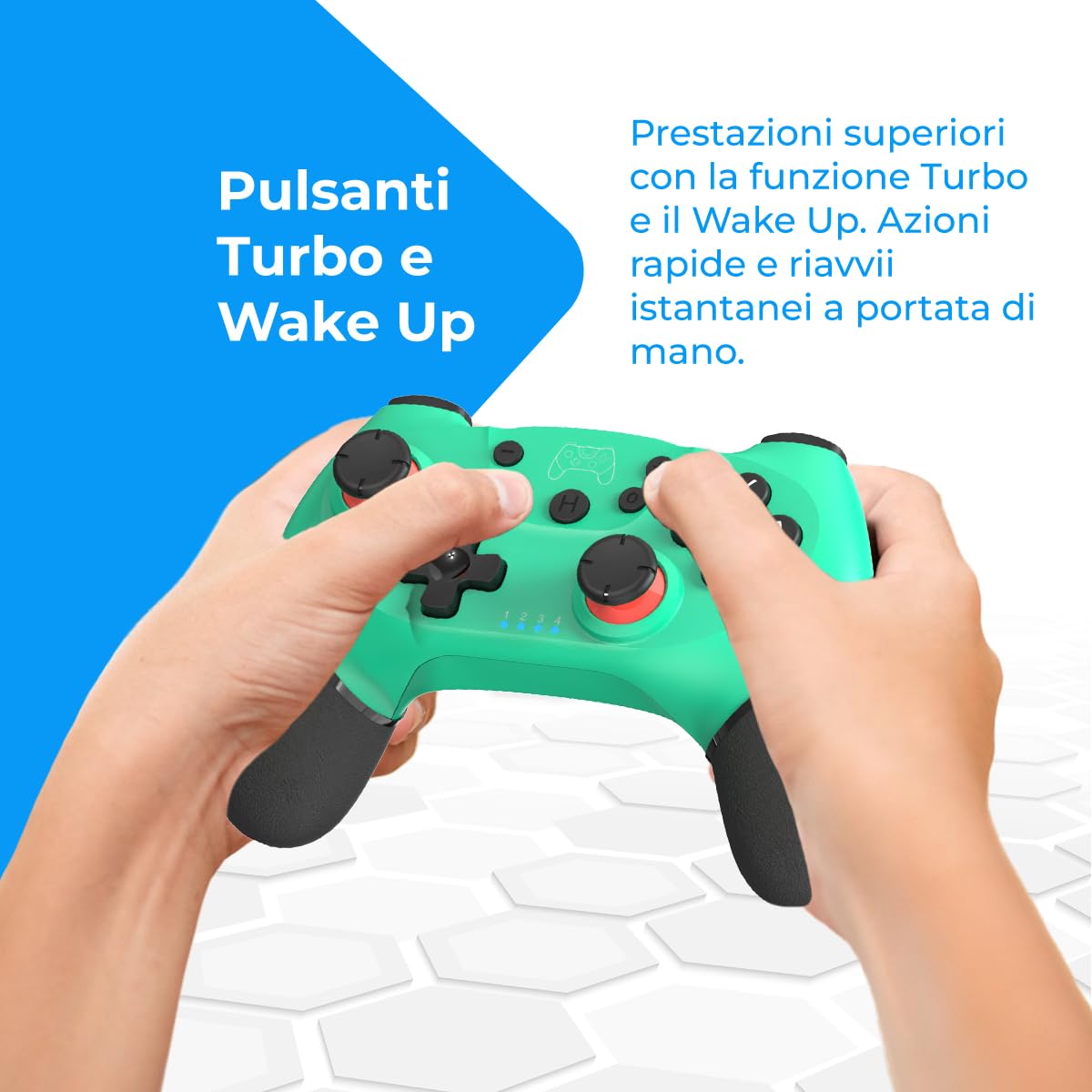 NK controller Switch wireless blu turbo vibrazione 6 assi