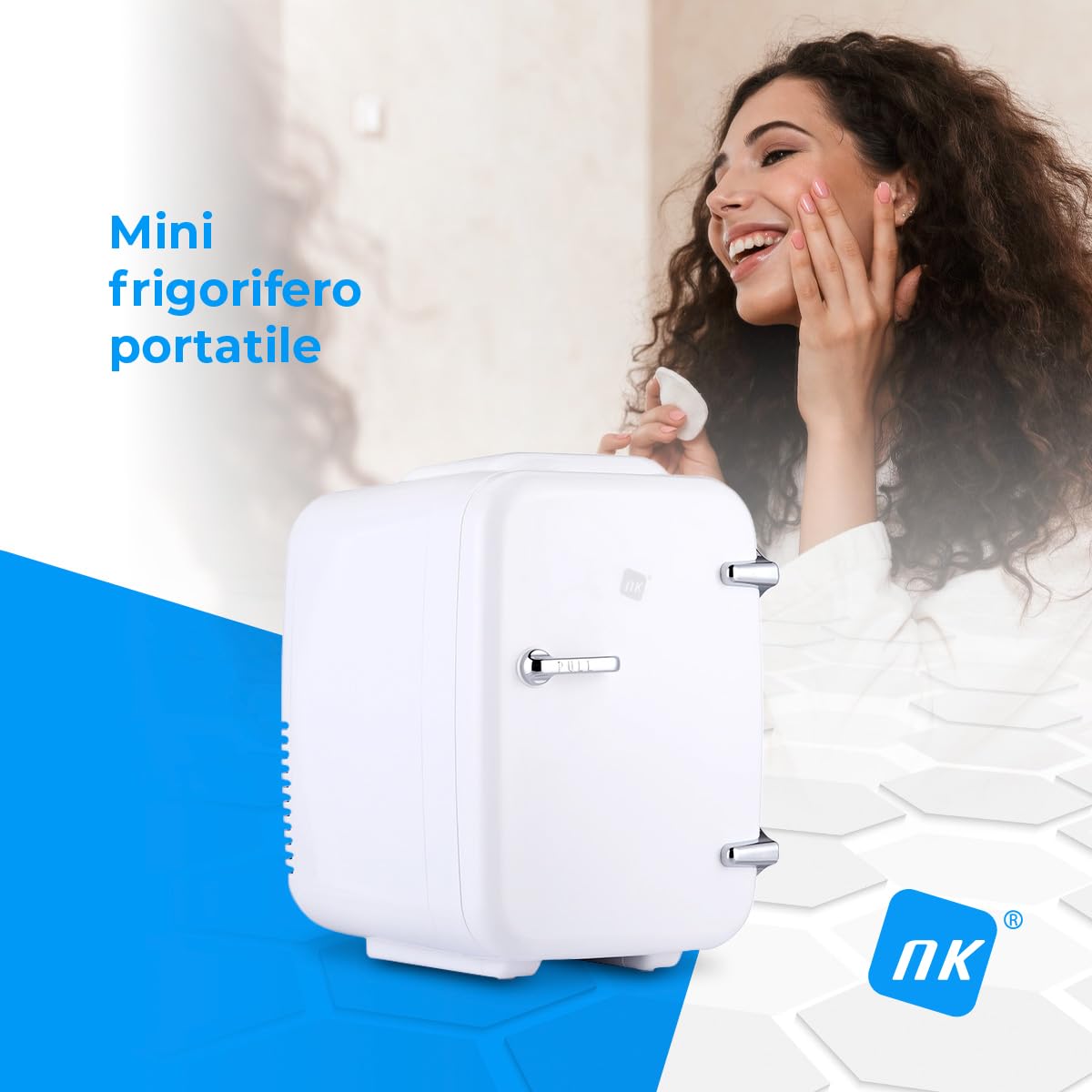 NK Casa e Cucina Mini Frigorifero Portatile 4L Bianco Caldo-Freddo