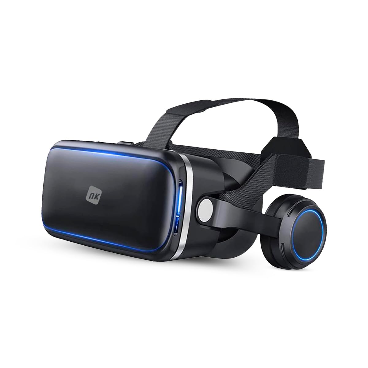NK occhiali VR smartphone 4,7-6,53" neri con cuffie 360°