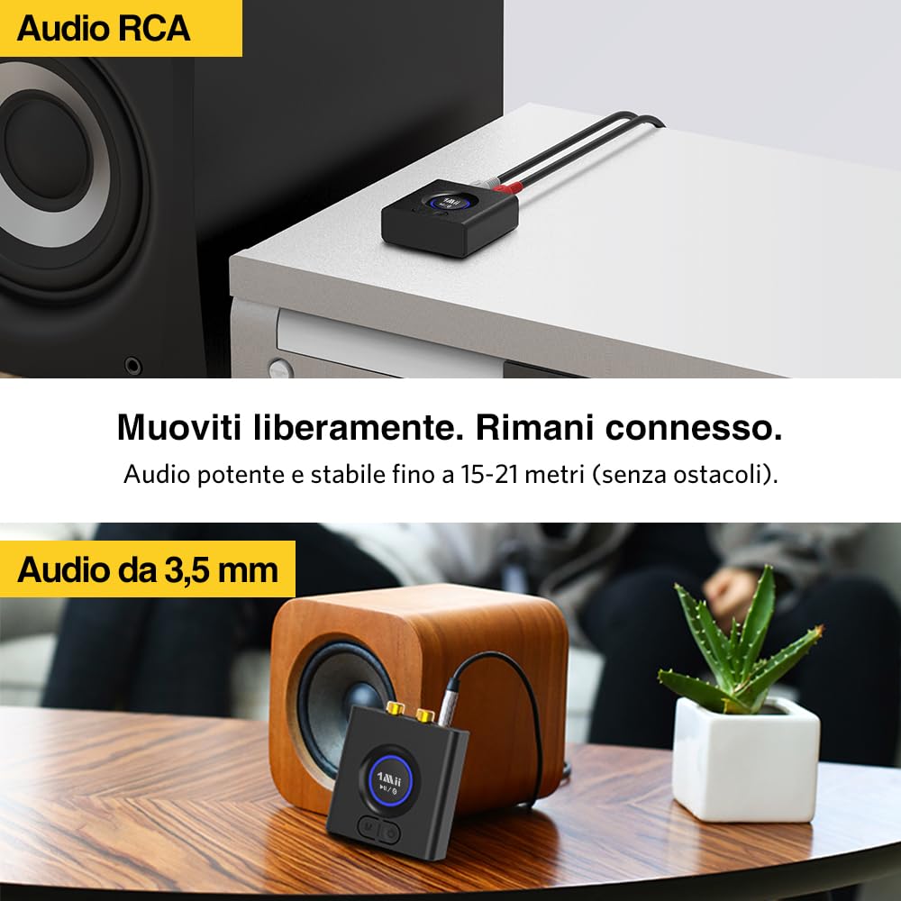 1Mii ML200 Ricevitore Bluetooth Batteria 12 Ore Bassi